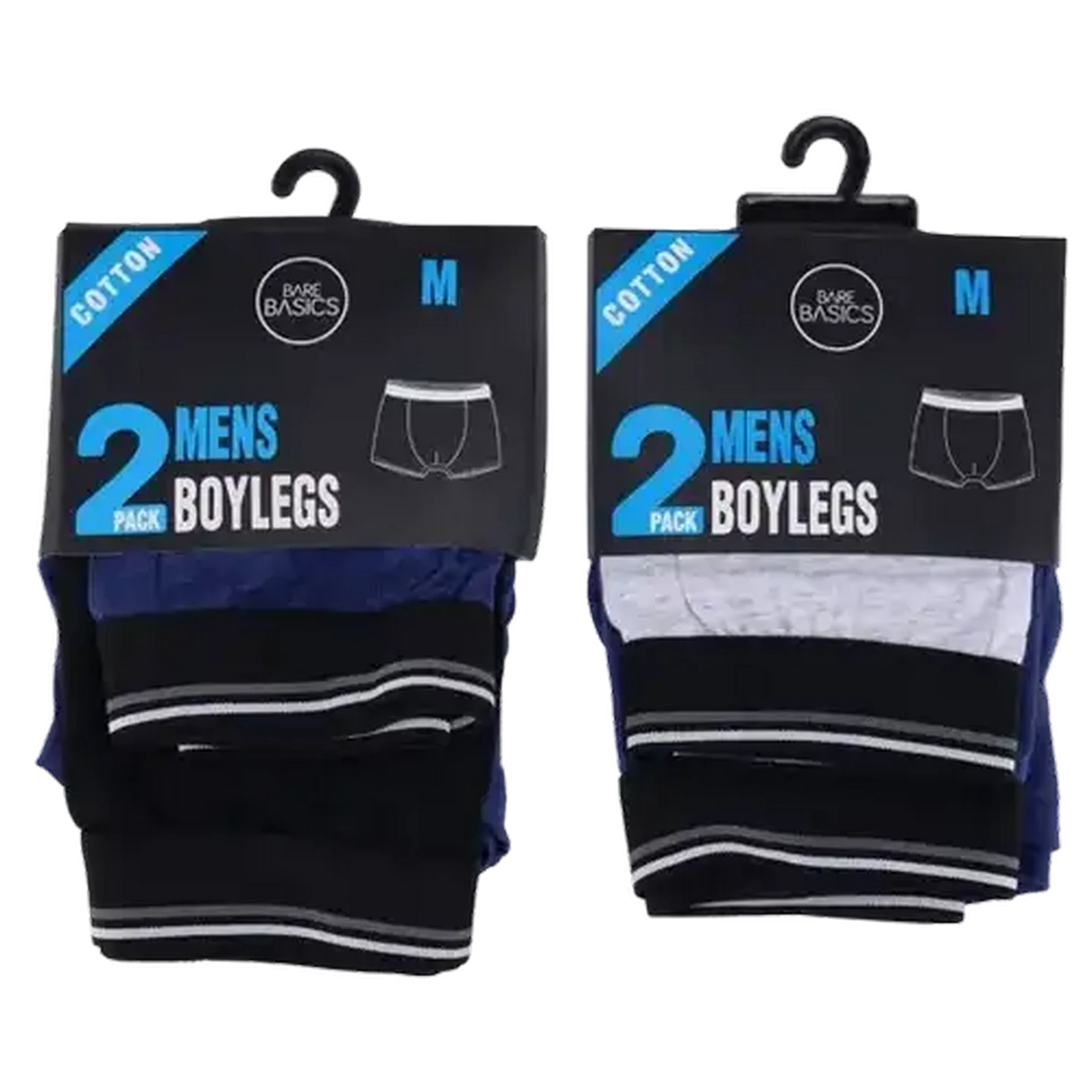 Image of Bare Basics Medium Men's Boylegs Underwear 2-Pack (Colour May Vary)