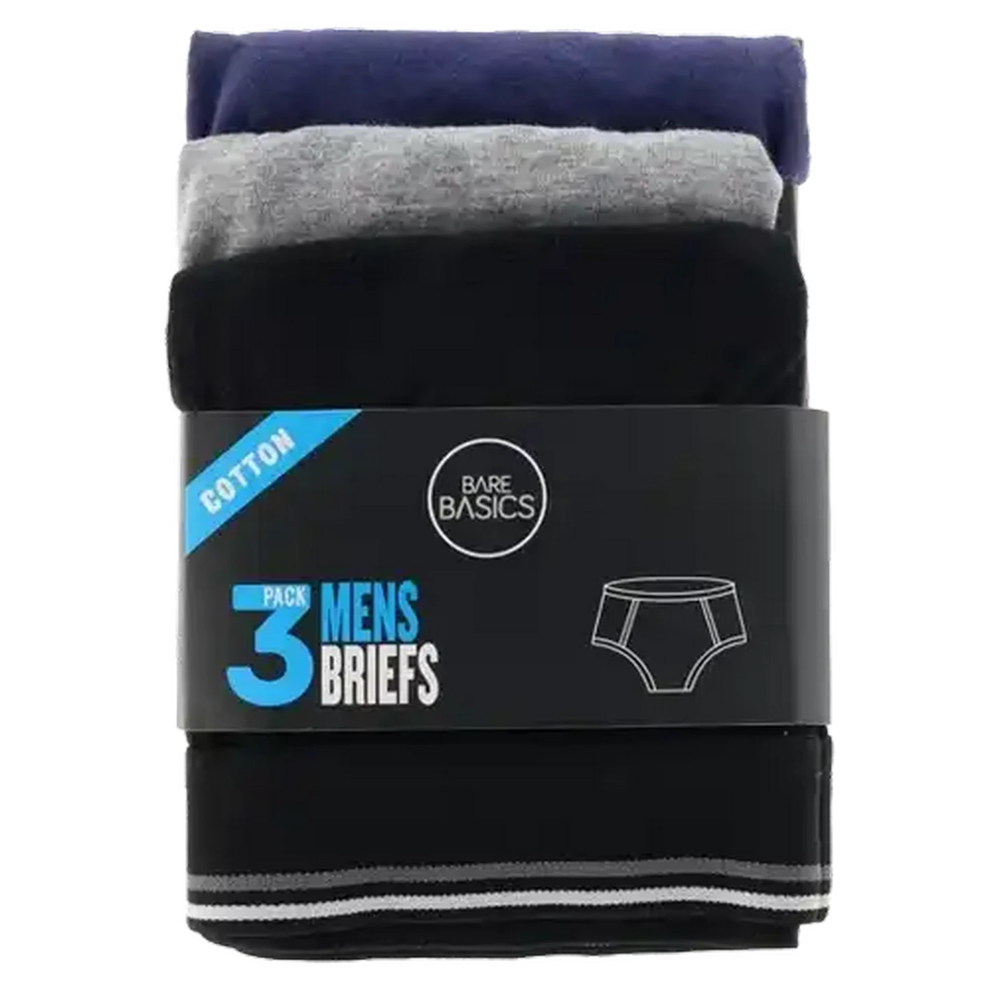 Image of Bare Basics Men's Cotton Briefs Extra Large 3-Pack