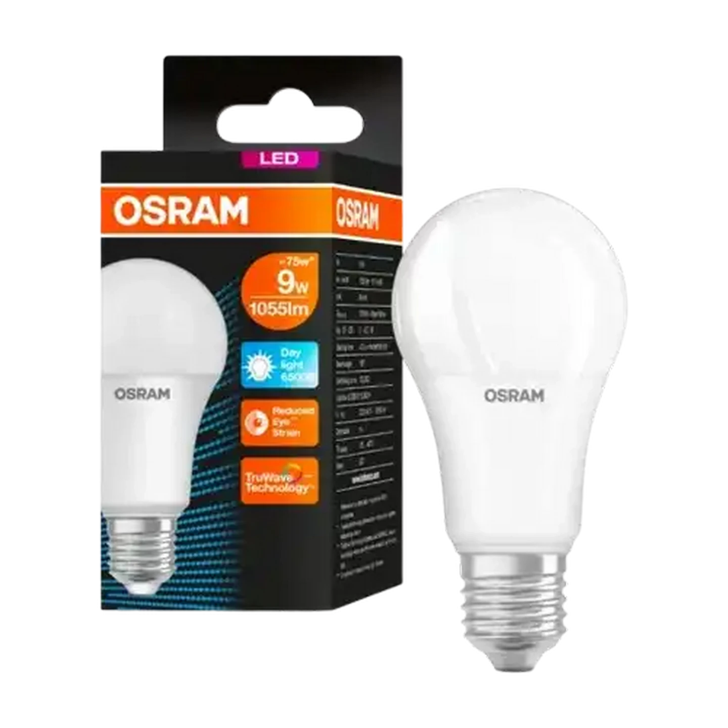 Image of OSRAM A60 LED Eco Globe Daylight Edison Screw 9W