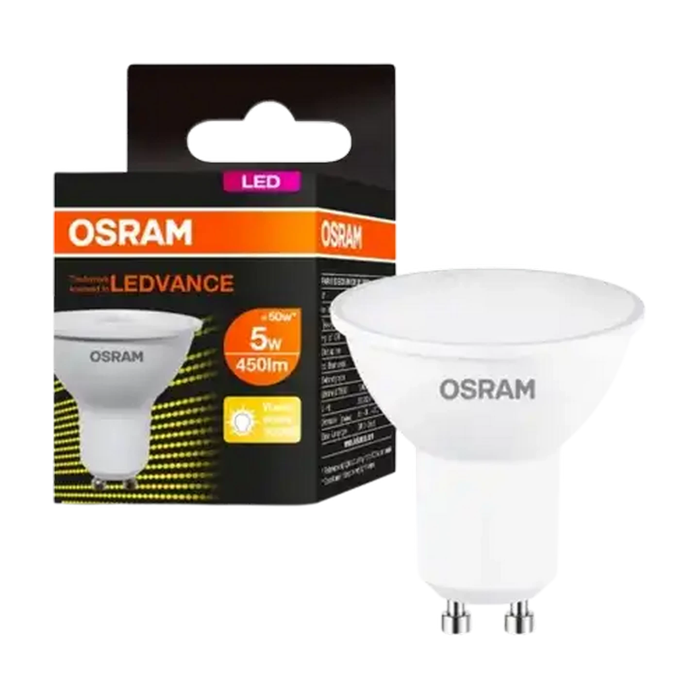 Image of OSRAM PAR16 Warm White GU10 Twist And Lock LED Globe 5W