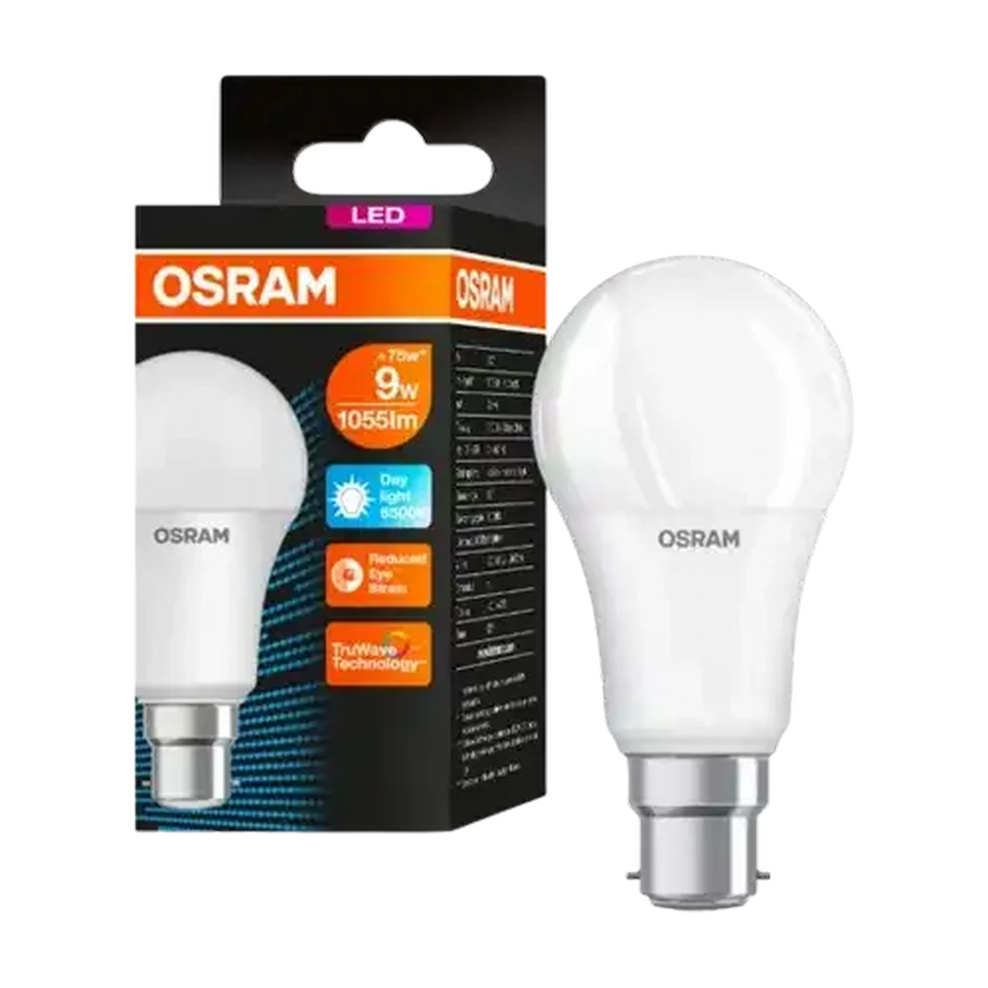 Image of OSRAM A60 LED Eco Globe Daylight BC Bayonet 9W