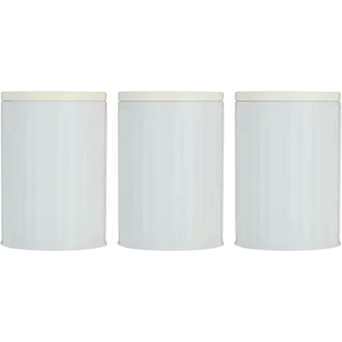 Image of Cream & Light Blue Canister Set 3 Piece