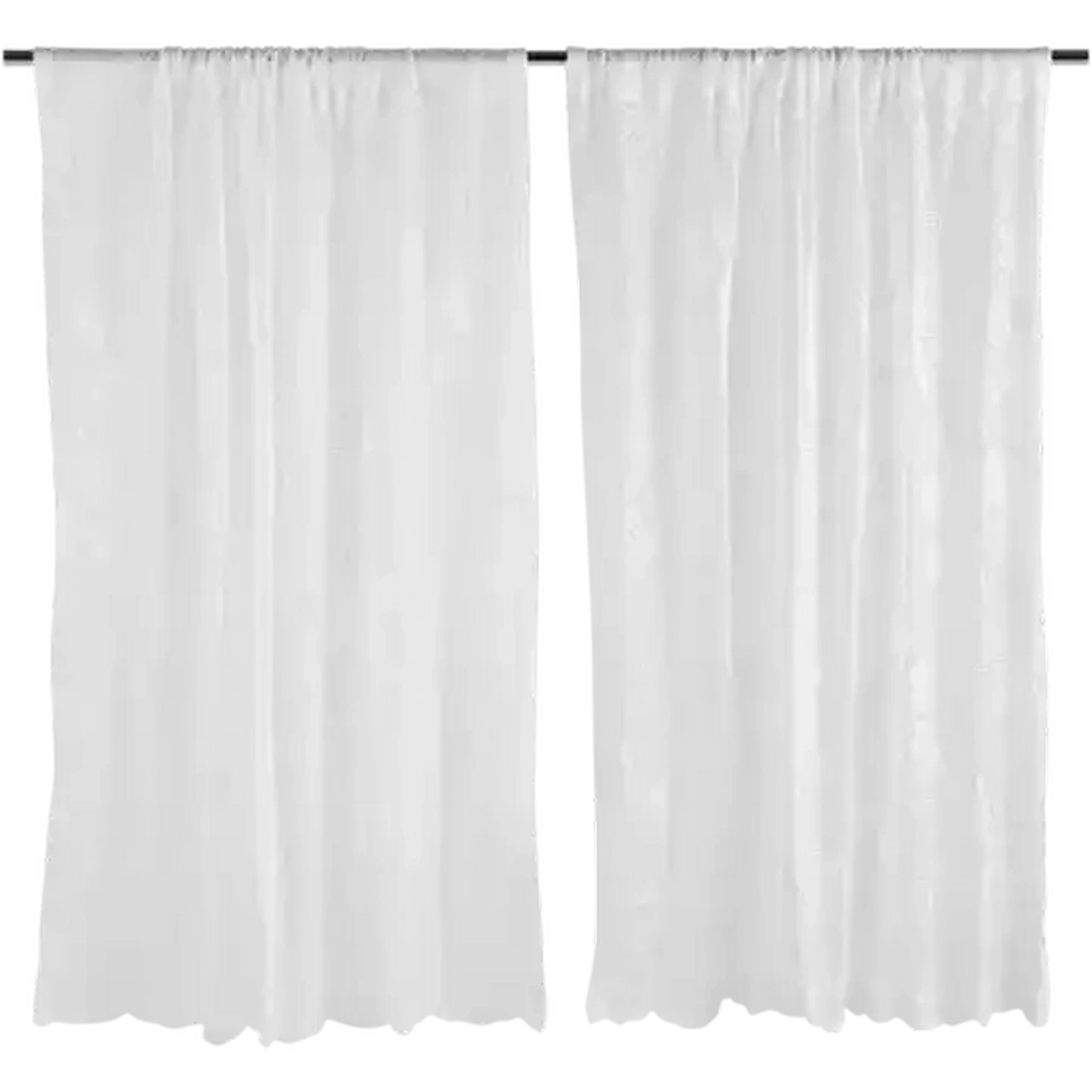 Image of Essentials White Polyester Cafe Curtain 3 Piece