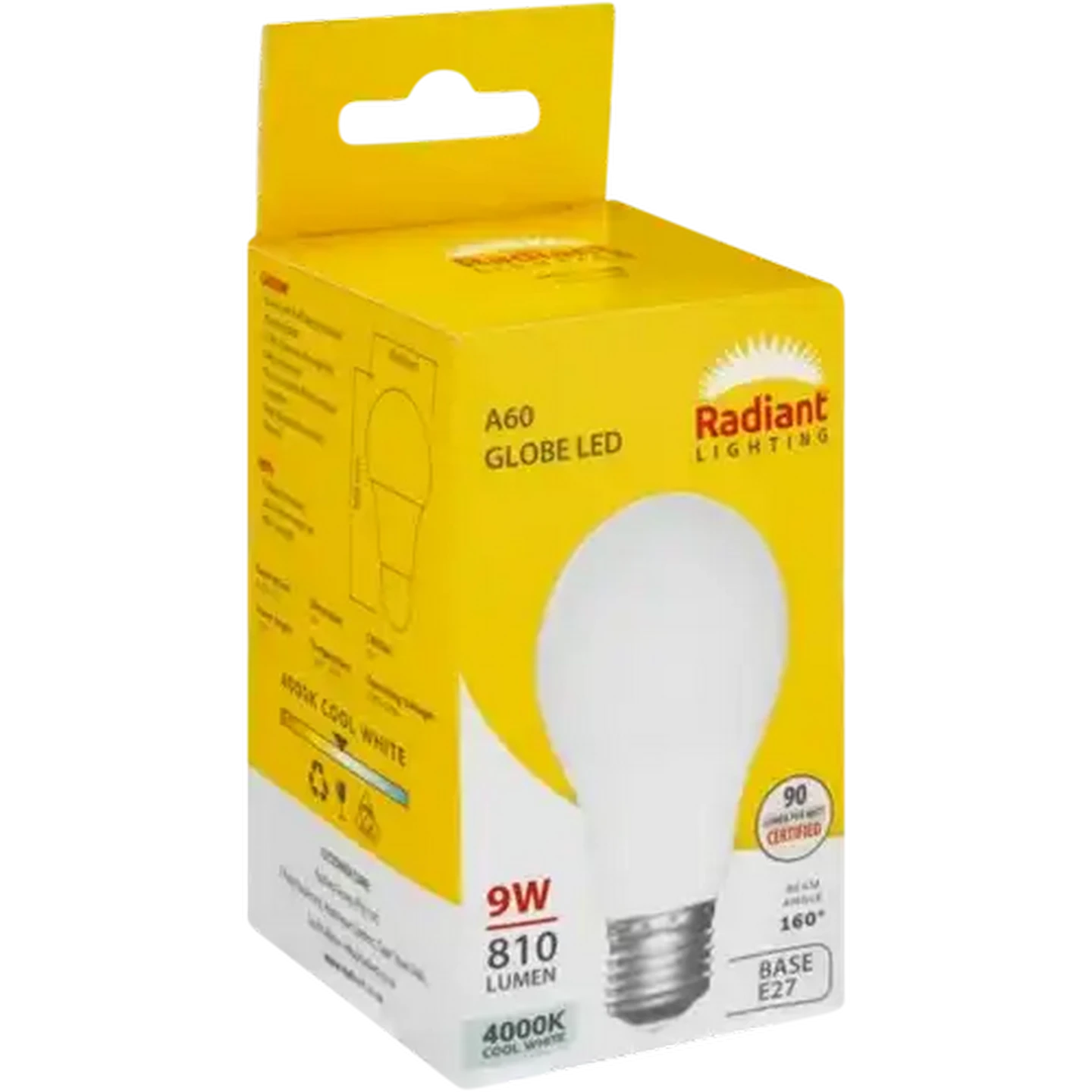 Image of Radiant Lighting Cool White A60/E27 LED Screw-in Globe 9W