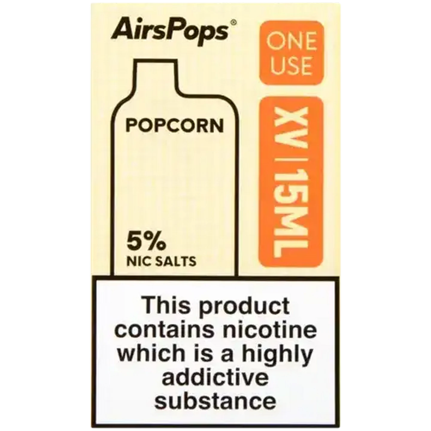 Checkers Sixty60 | AirsPops ONE USE XV Popcorn 5% Rechargeable Disposable  Vape 15ml (Non-Refundable. Non-Returnable.)