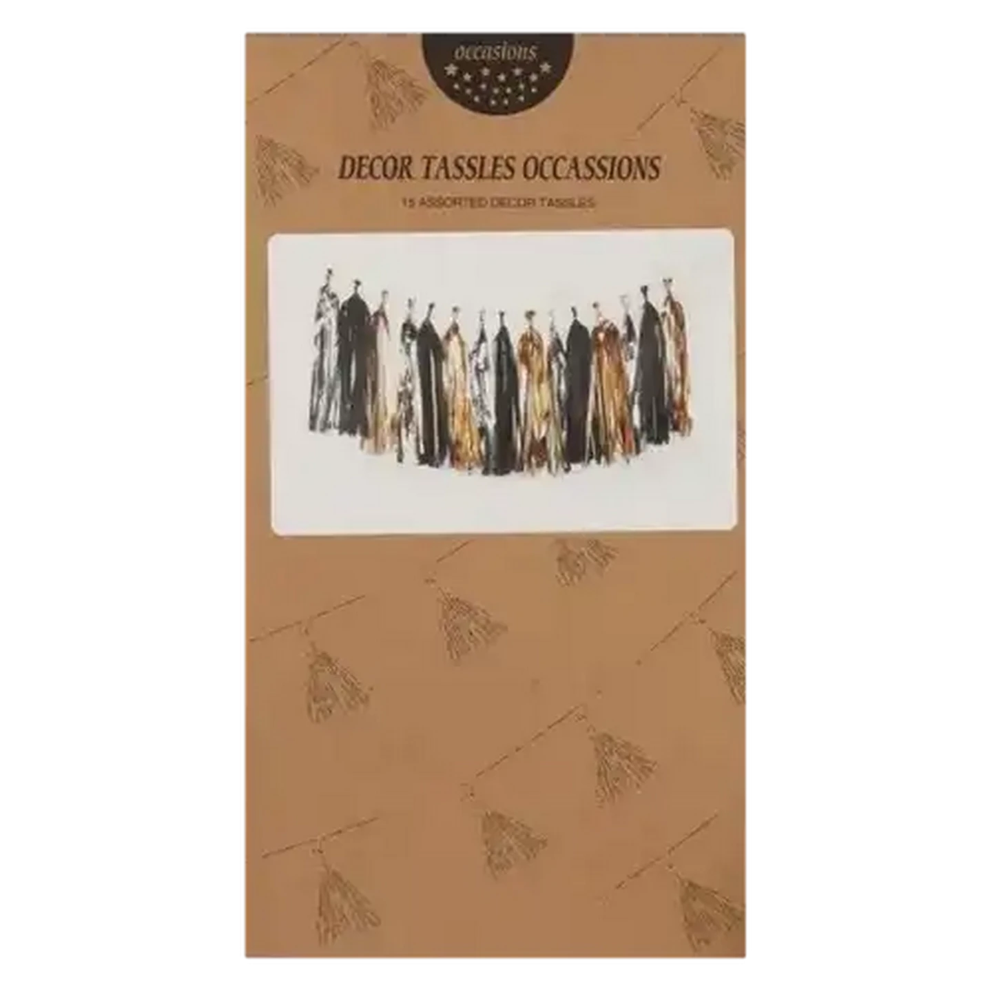 Image of Occasions Black, Silver & Gold Decor Tassels 15-Pack