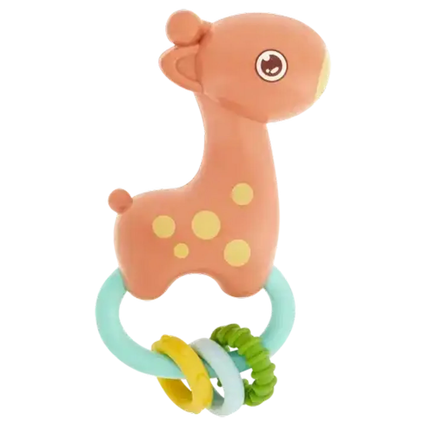 Image of Jolly Tots Giraffe Rattle Rings 3 Months + (Colour May Vary)