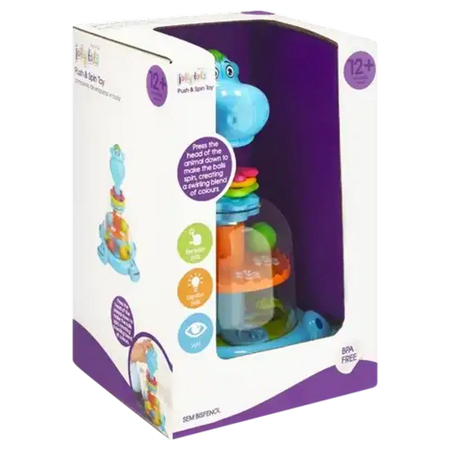 Image of Jolly Tots Push & Spin Animal 12 Months +