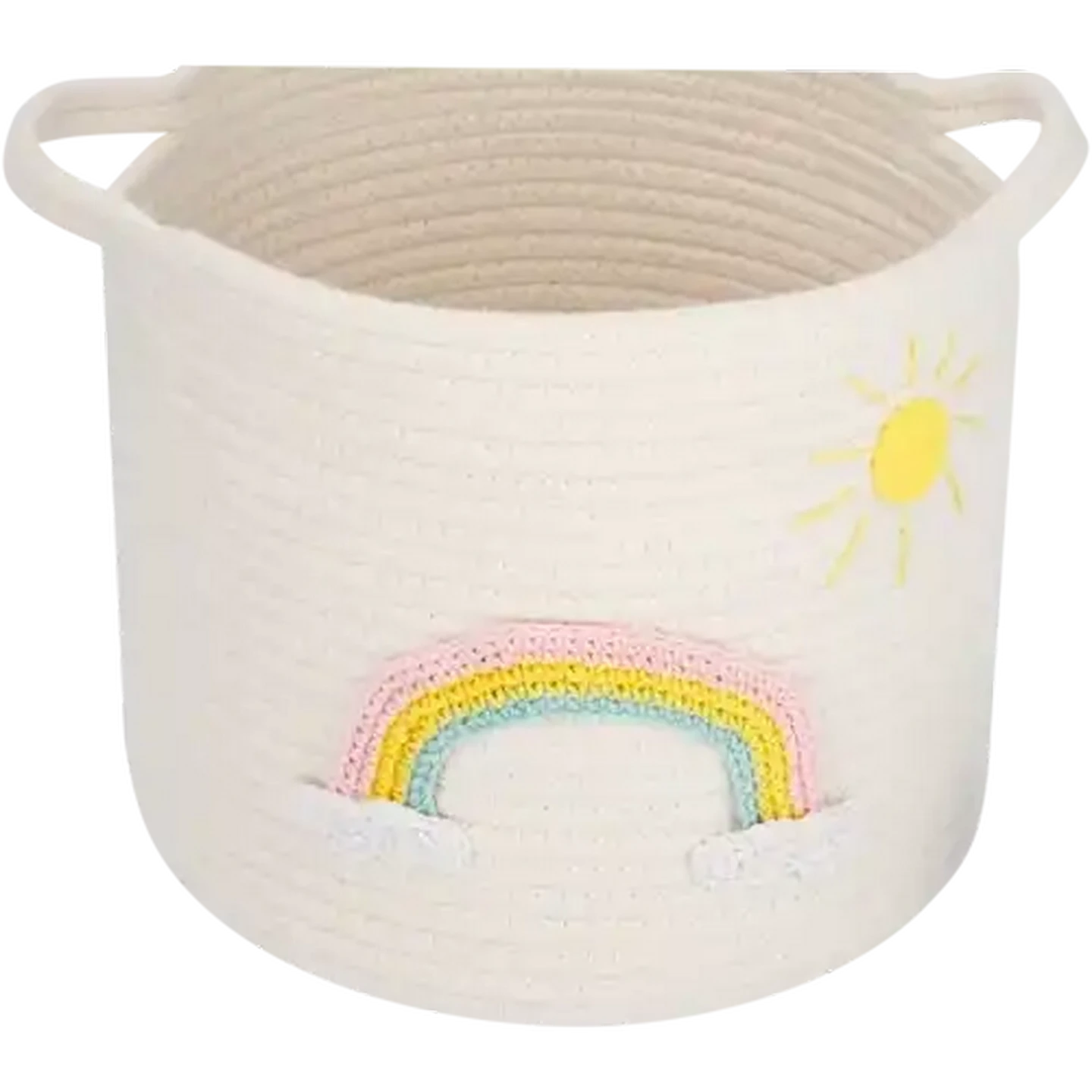 Image of Medium Rainbow/Plane Knitted Storage Basket