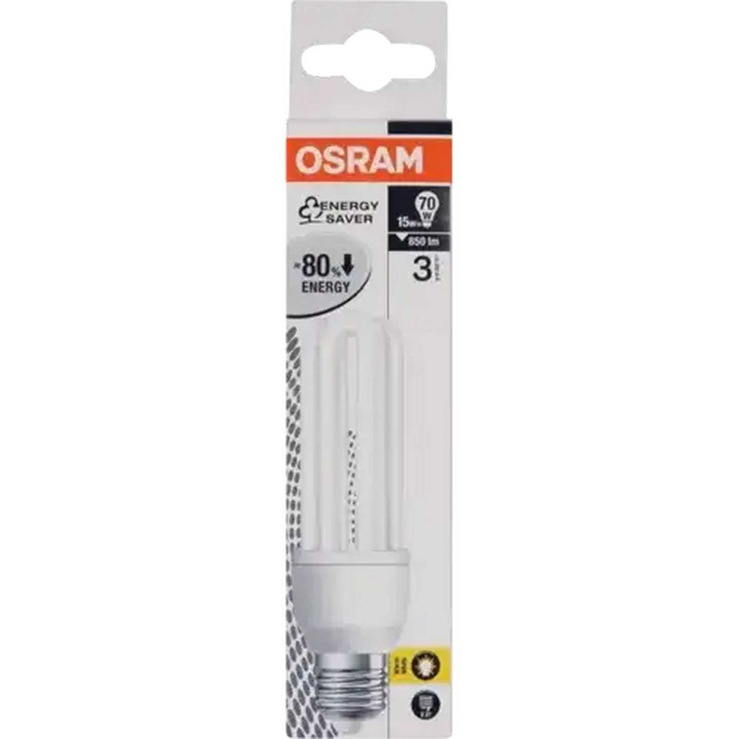 Image of OSRAM Compact Fluorescent ES Warm White Screw-in Globe 15W