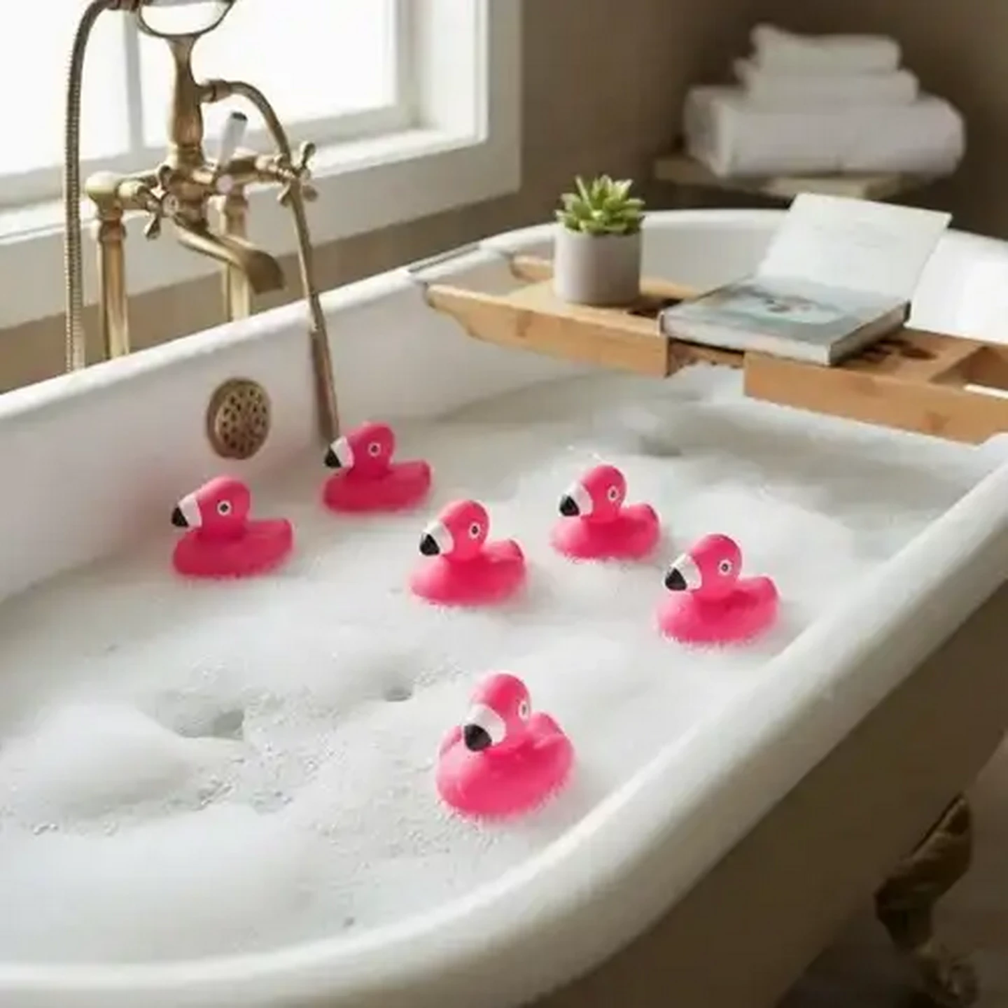 Image of Jolly Tots Flamingo Bath Squeakers 3 Months + 6-Pack