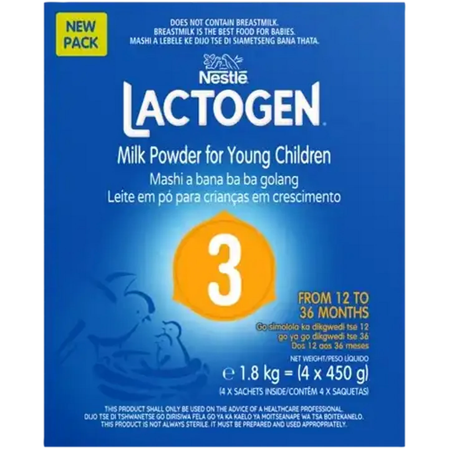 Image of Nestlé Lactogen Stage 3 Milk Powder for Young Children 4 x 450g