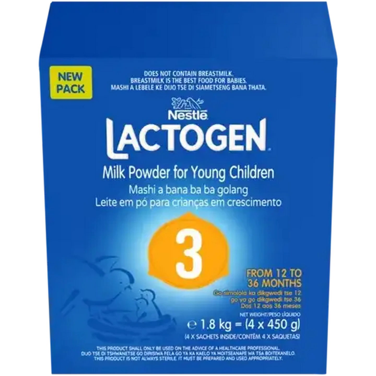 Image of Nestlé Lactogen Stage 3 Milk Powder for Young Children 4 x 450g