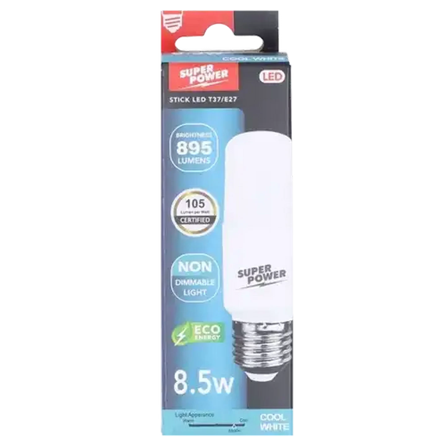 Image of Super Power ES Cool White LED Stick Screw-in Globe 8.5W