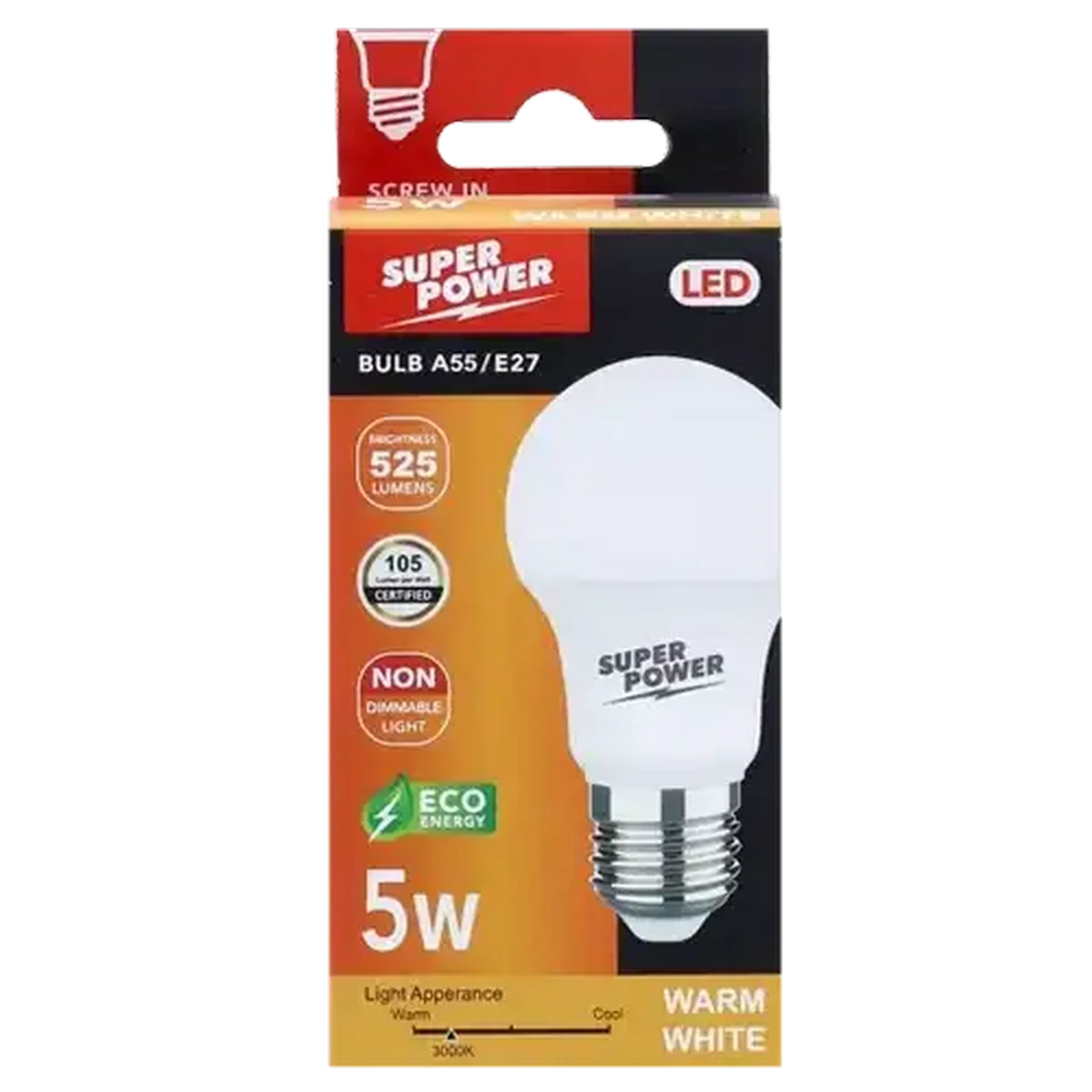 Checkers Sixty60 | Super Power A55 LED Globe Warm White ES Edison Screw 5W