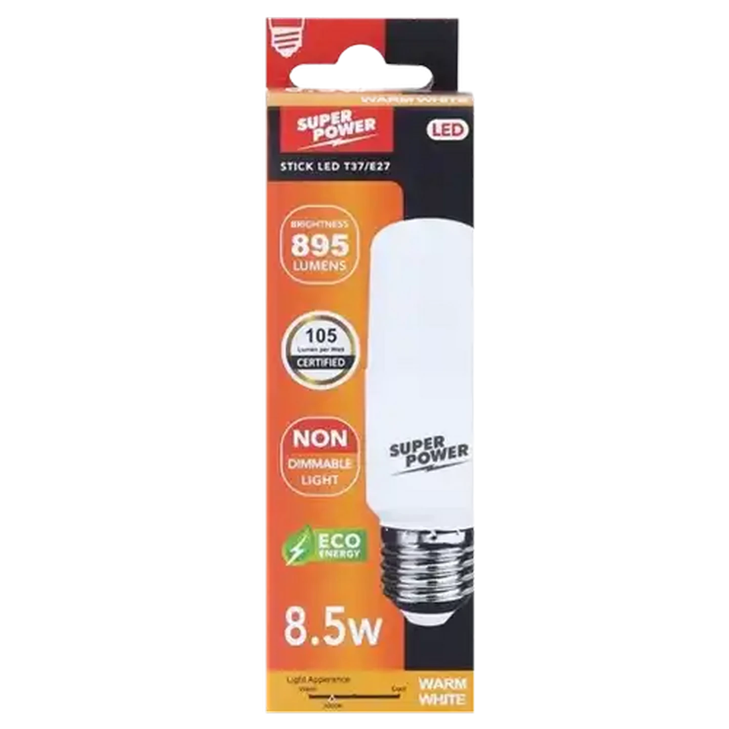 Image of Super Power ES Warm White LED Stick Screw-in Globe 8.5W