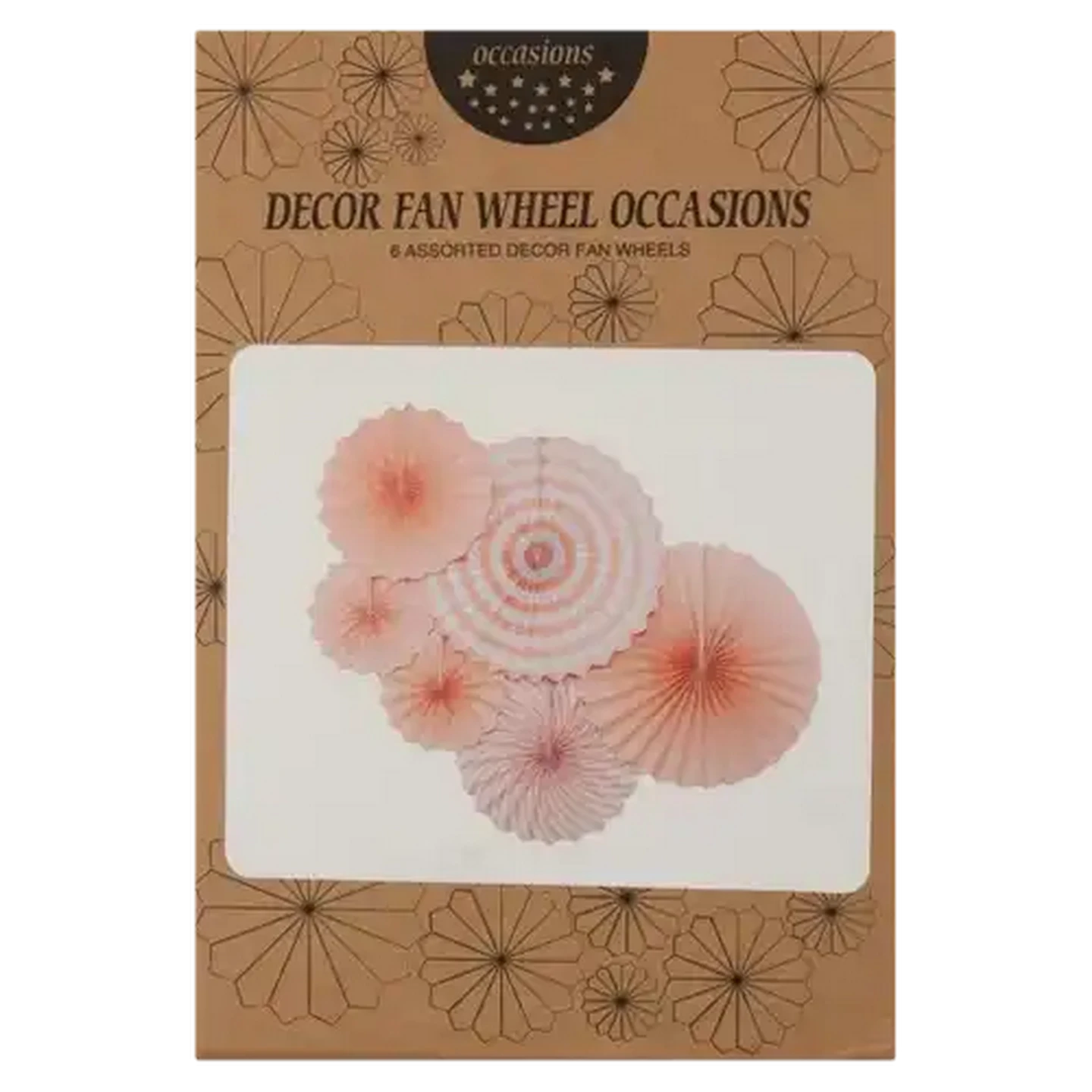 Image of Occasions Pink Decor Fan Wheel 6-Pack