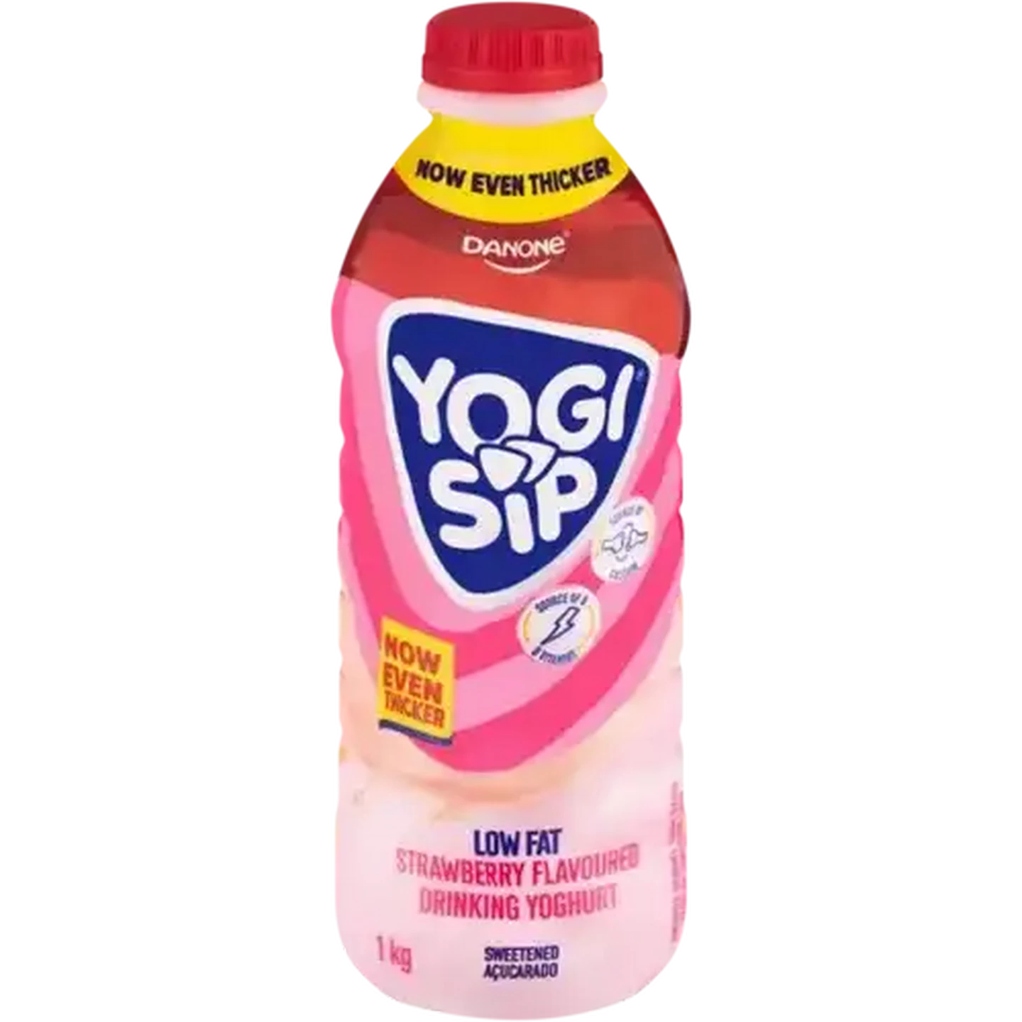 Image of Danone Yogi Sip Strawberry Flavoured Low Fat Drinking Yoghurt 1kg