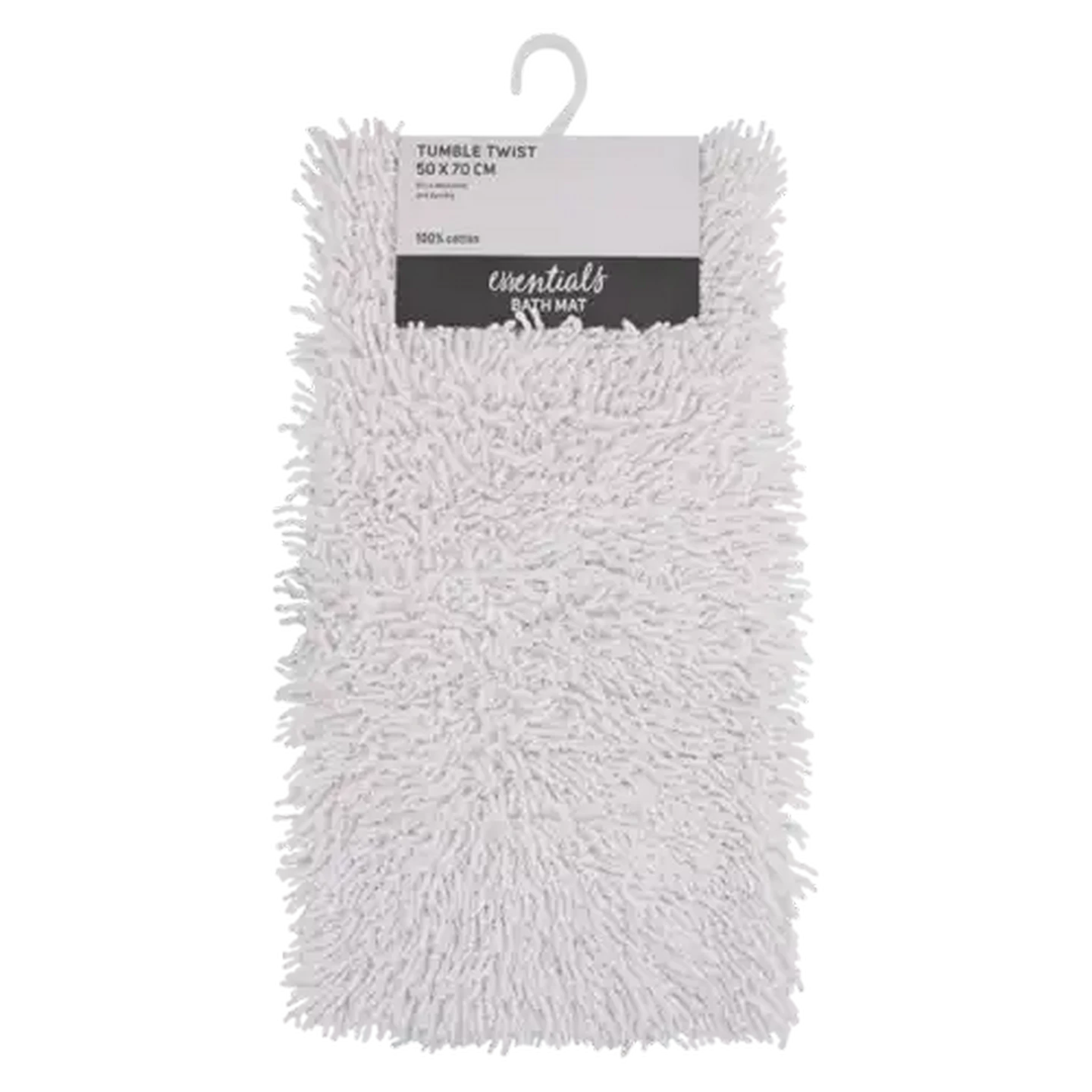 Image of Essentials White Tumble Twist Bath Mat 50 x 70cm