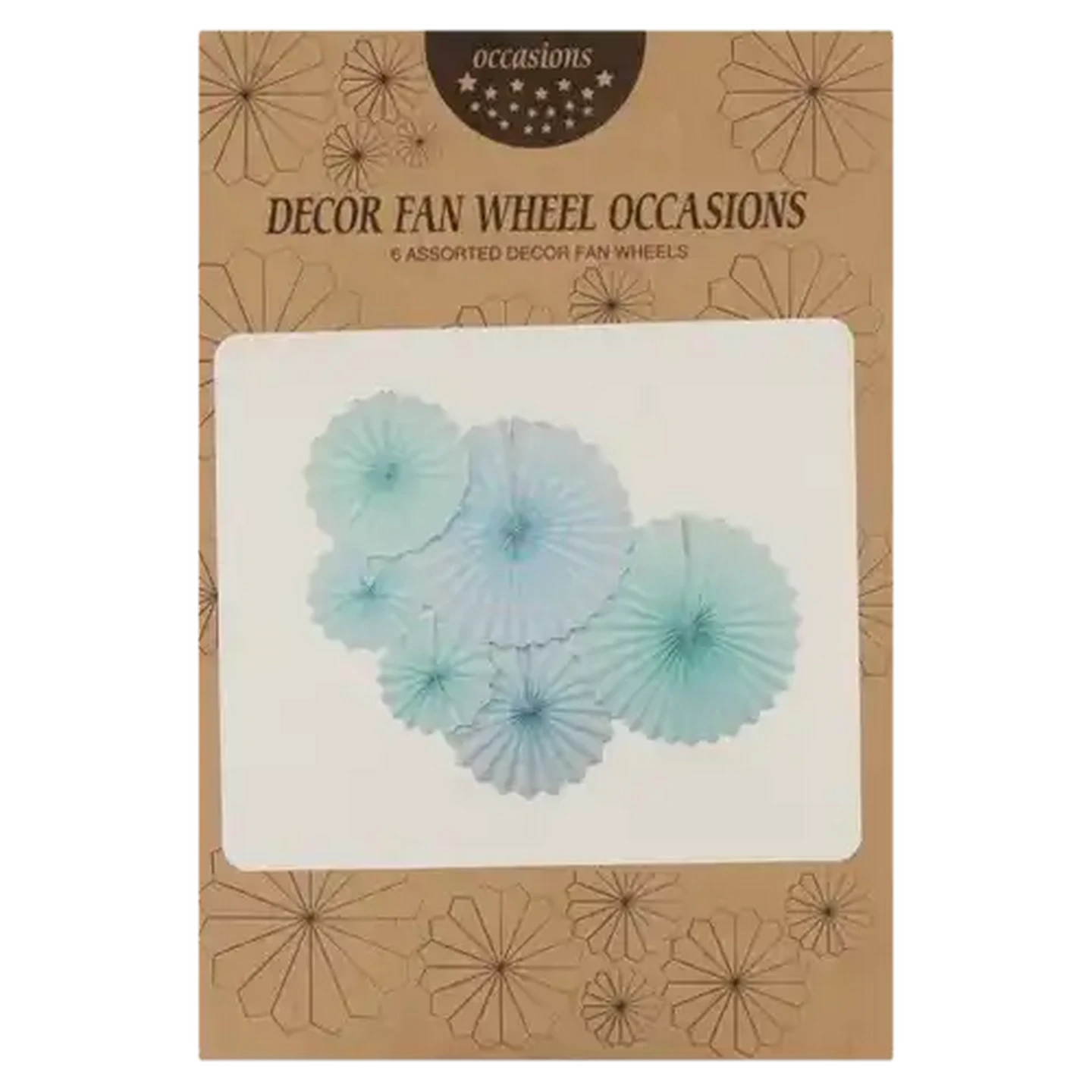 Image of Occasions Blue Décor Fan Wheel 6 Piece