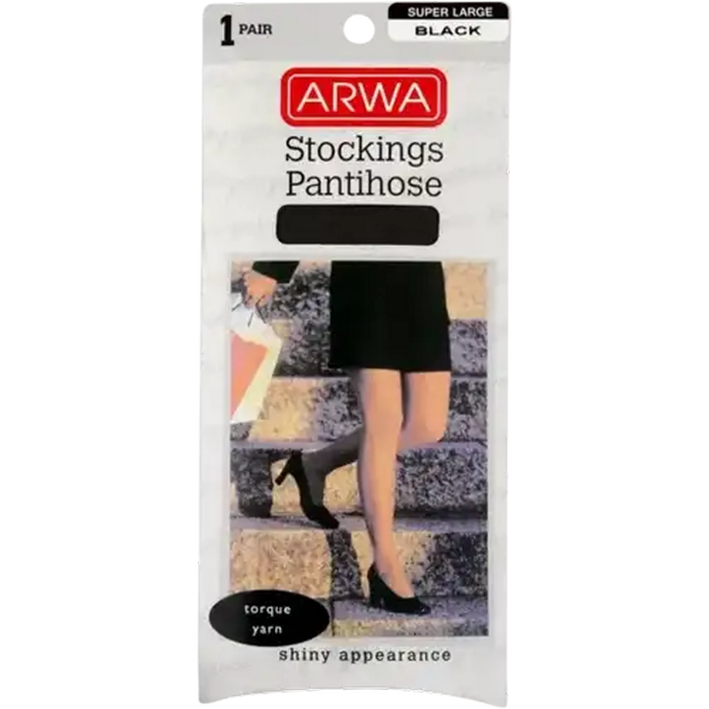 Image of Arwa Torque Yarn Black Super Large Pantihose