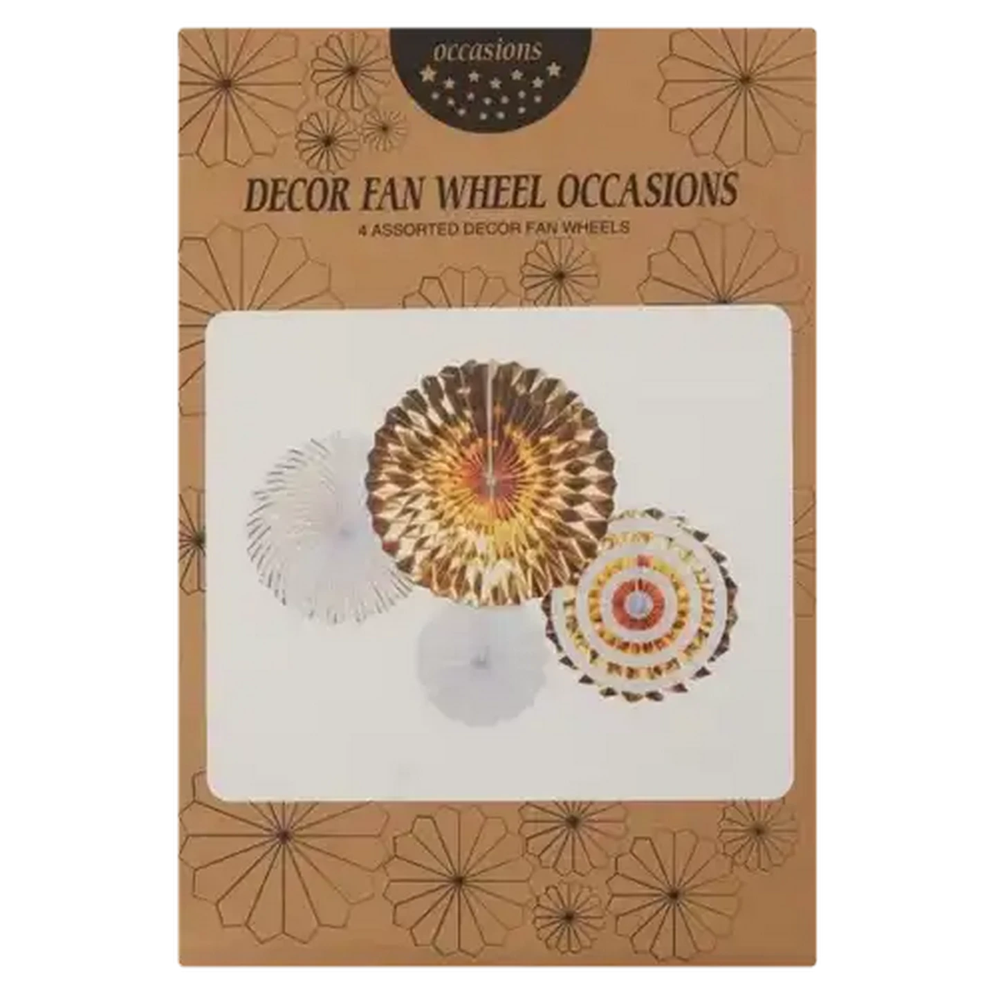 Image of Occasions Gold Decor Fan Wheel 4-Pack