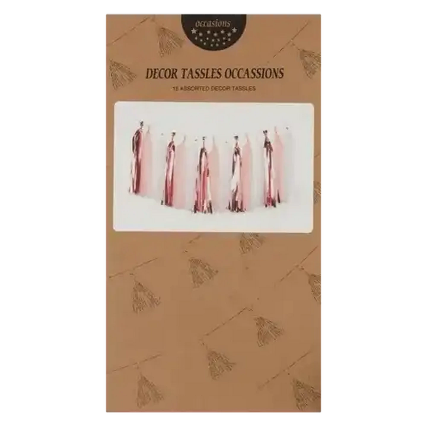 Image of Occasions Pink, White & Rose Gold Decor Tassels 15-Pack