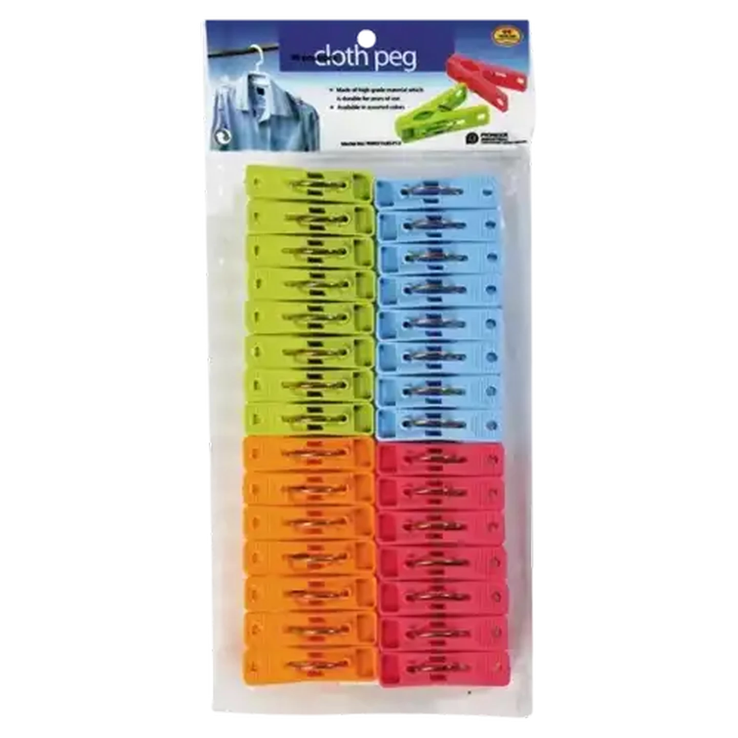 Image of Plastic Y-Shaped Clothing Pegs 30 Pack