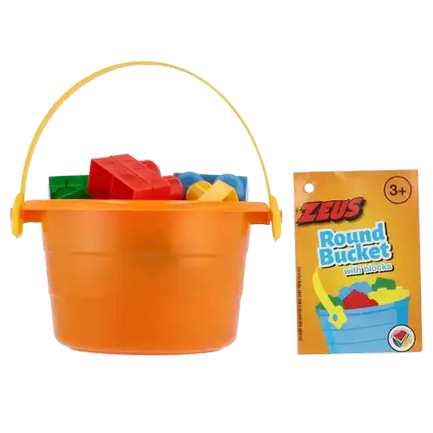 Image of Zeus Round Bucket with Blocks 25 Piece