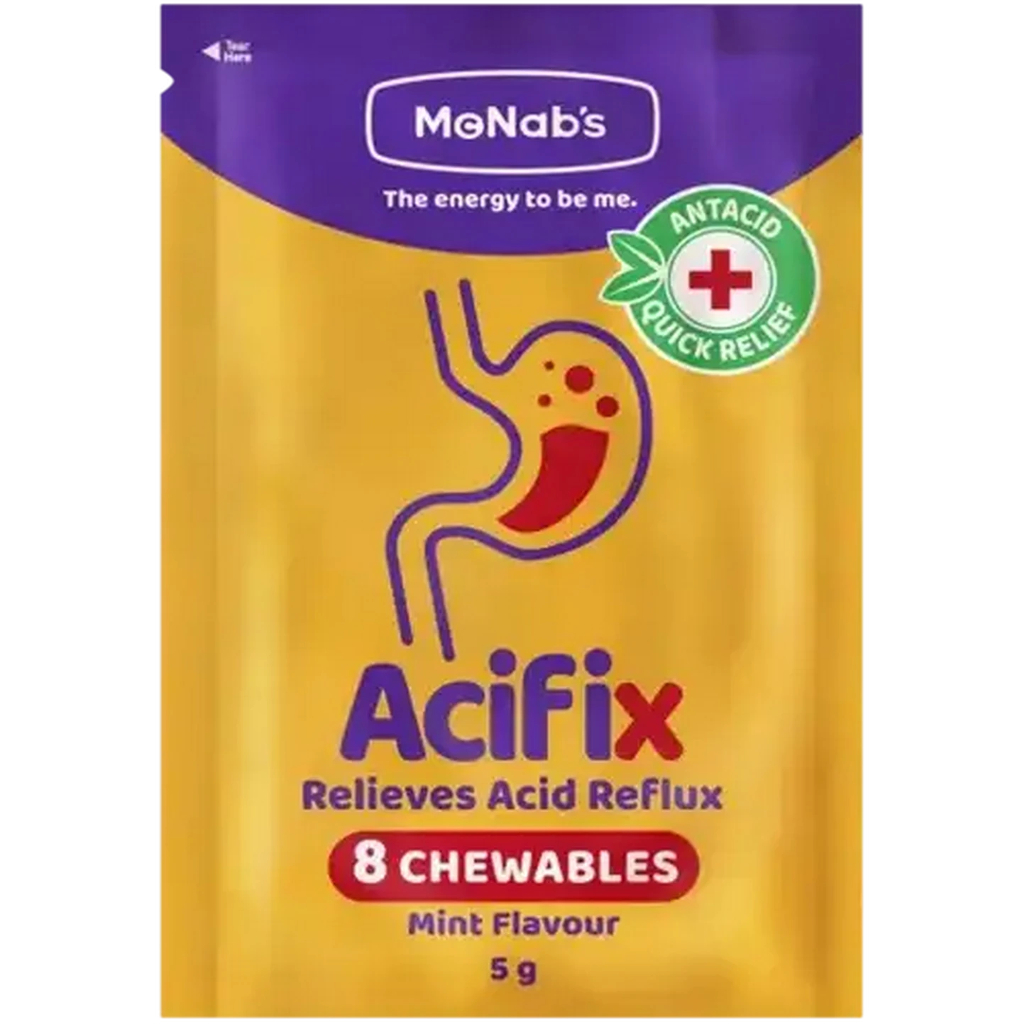 Image of McNab's Mint Flavour Acifix Chewable Tablets 8 Pack