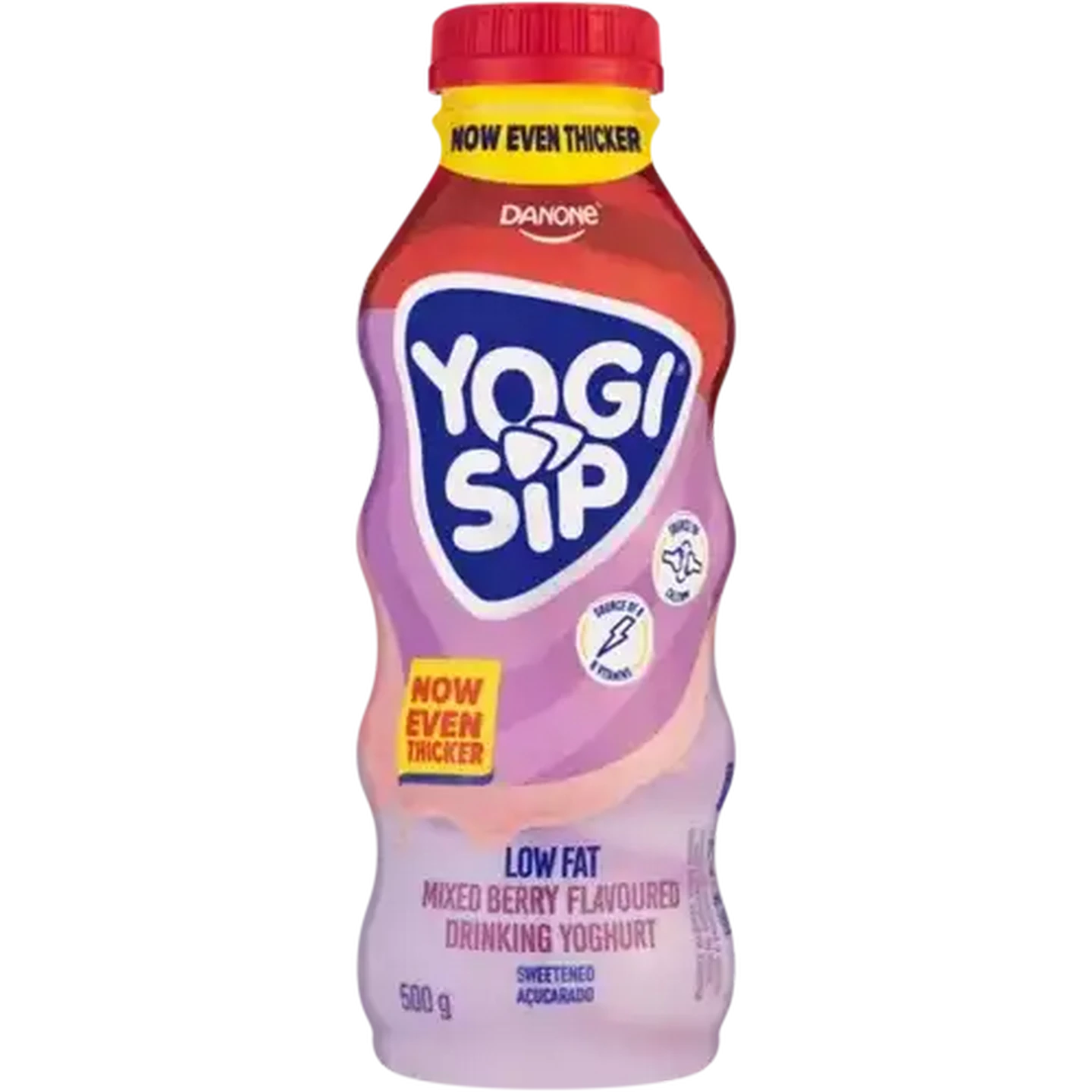 Image of Danone Yogi Sip Mixed Berry Flavoured Low Fat Drinking Yoghurt 500g
