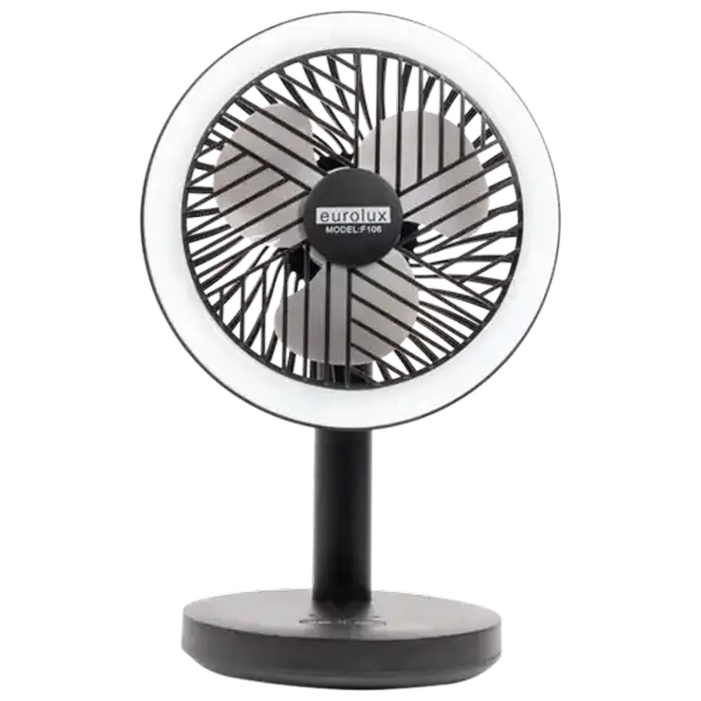 Image of Eurolux Black Rechargeable LED Desk Fan