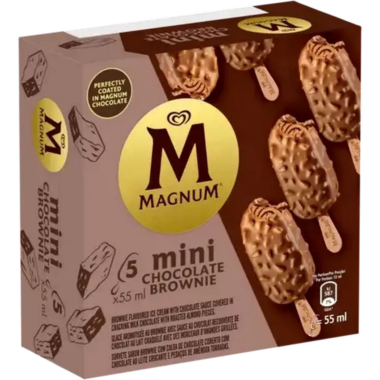 Image of Magnum Chocolate Brownie Mini Ice Cream 5 x 55ml