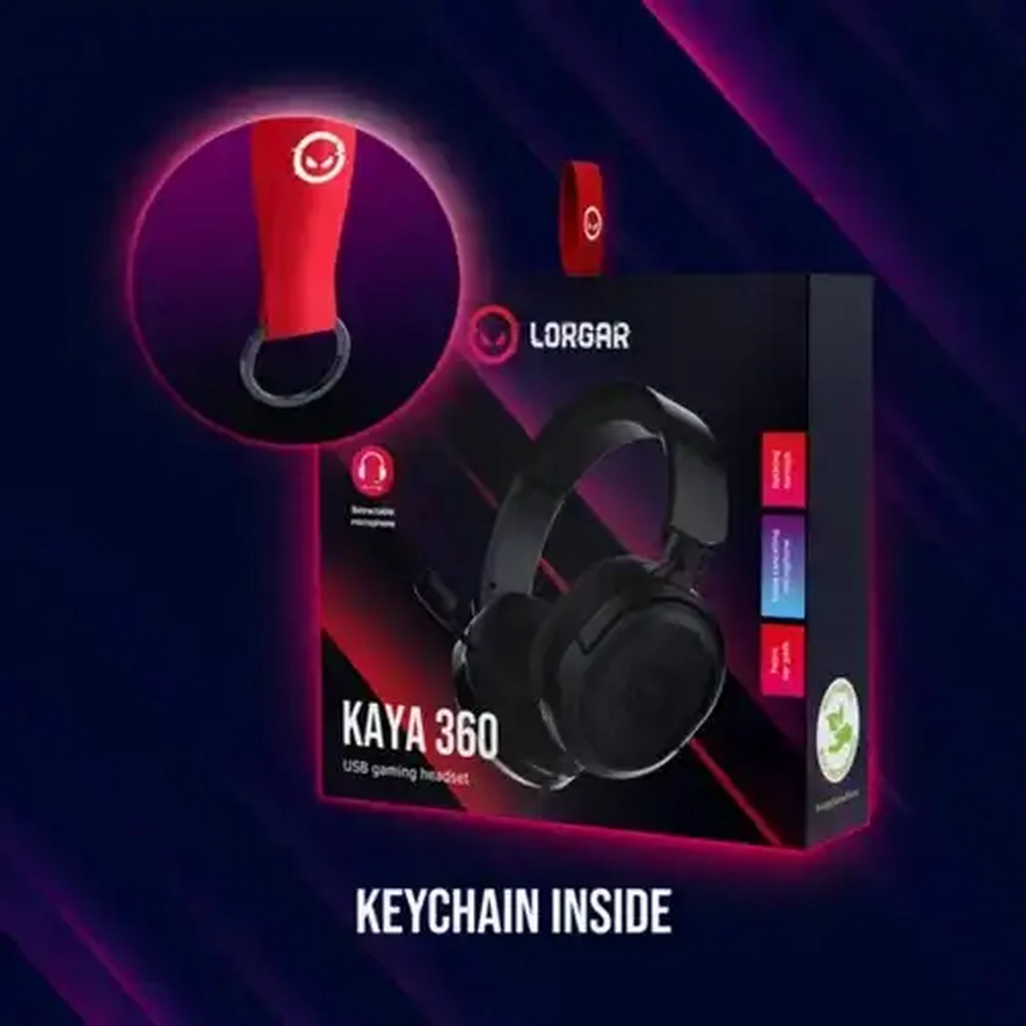 Image of Lorgar Kaya 360 Black Gaming Headset