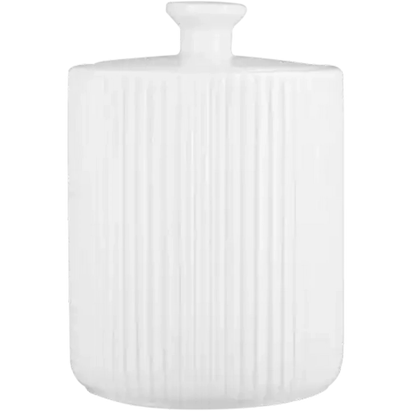 Image of White Embossed Ceramic Canister 1s (Design May Vary)