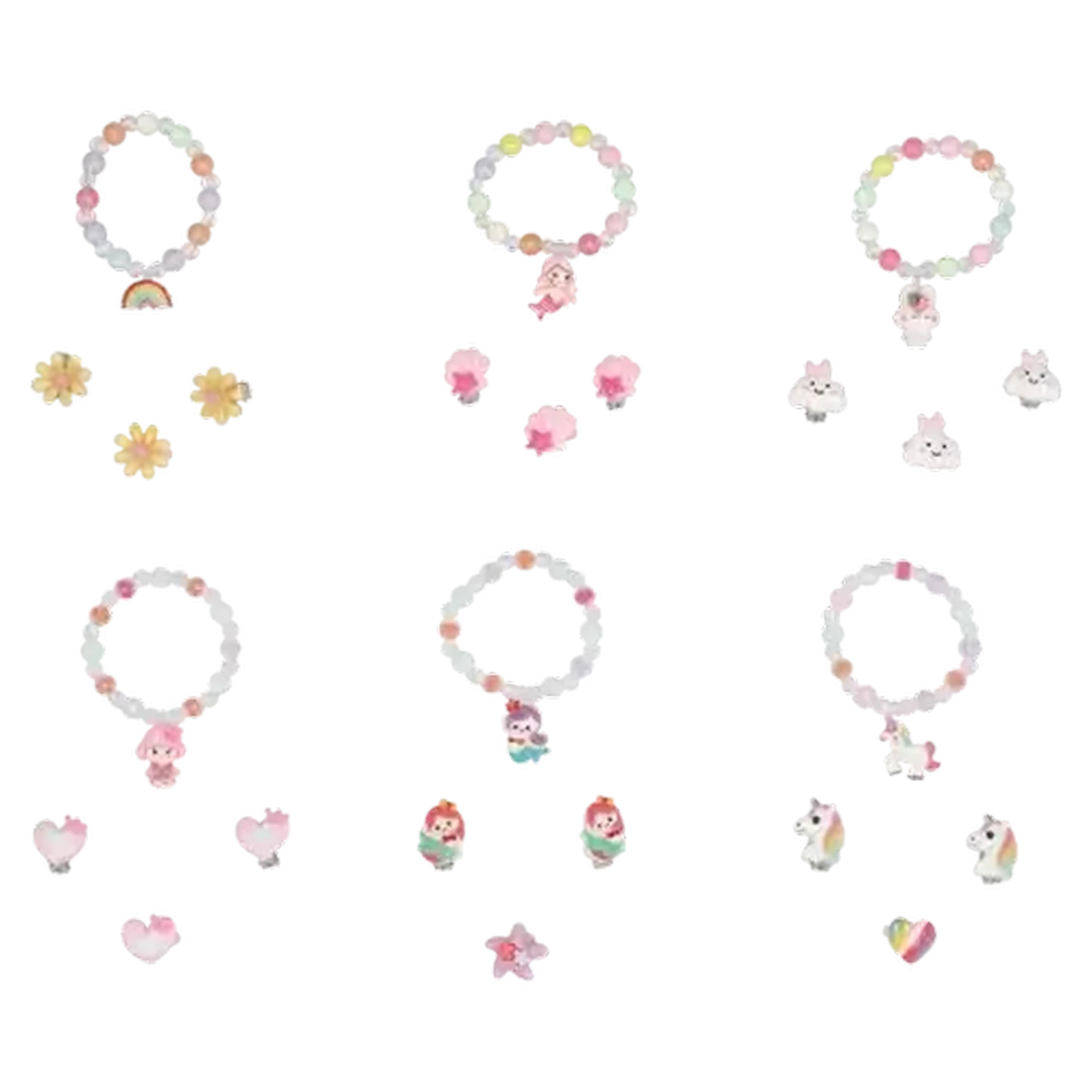 Image of Girl Glitz! Pretty Jewellery Earrings, Ring & Bracelet Set 4 Piece (Design May Vary)