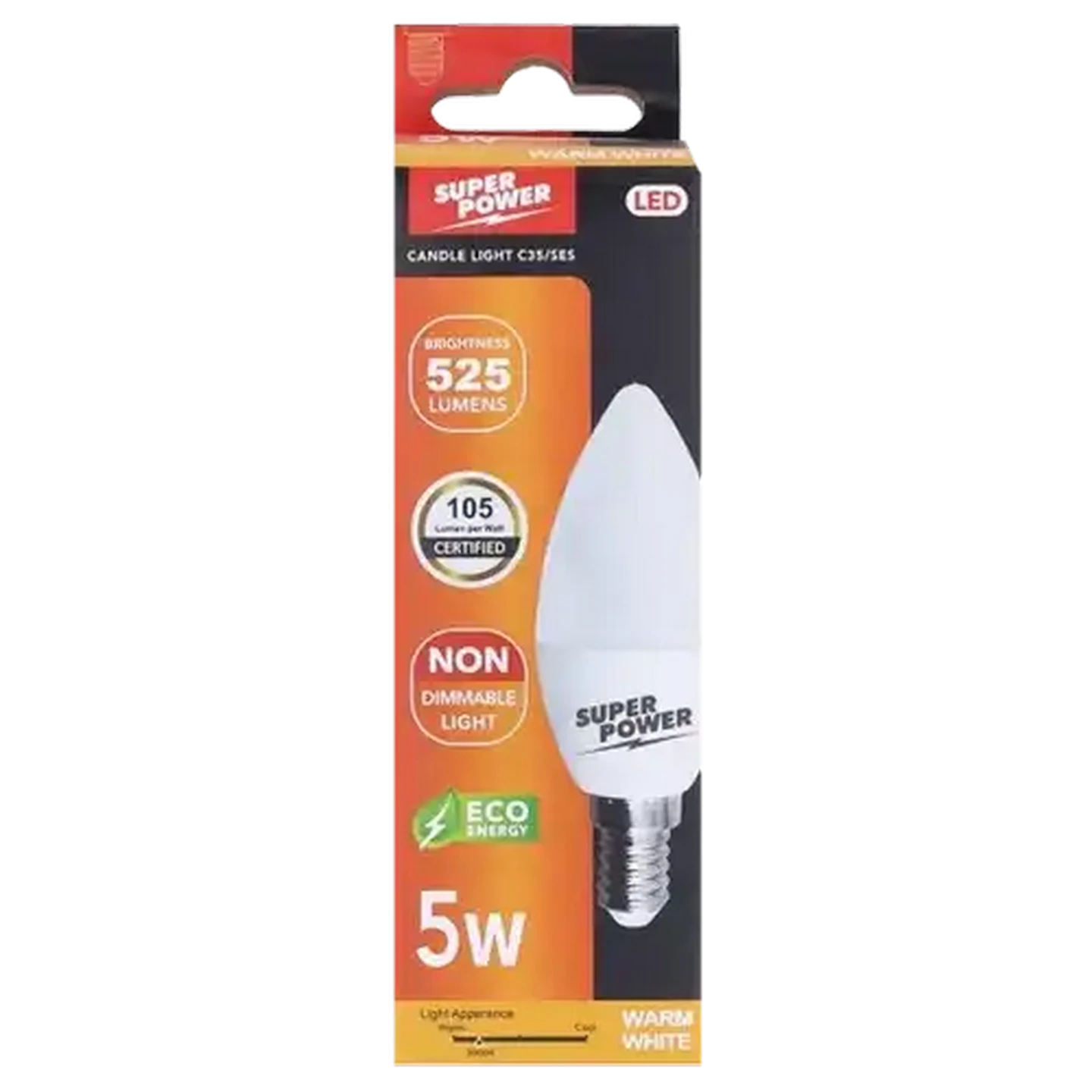 Image of Super Power SES LED Globe Warm White Small Edison Screw 5W