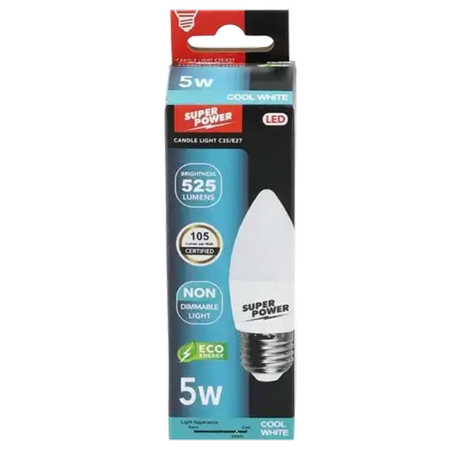 Image of Super Power ES Cool White LED Screw-in Globe 5W