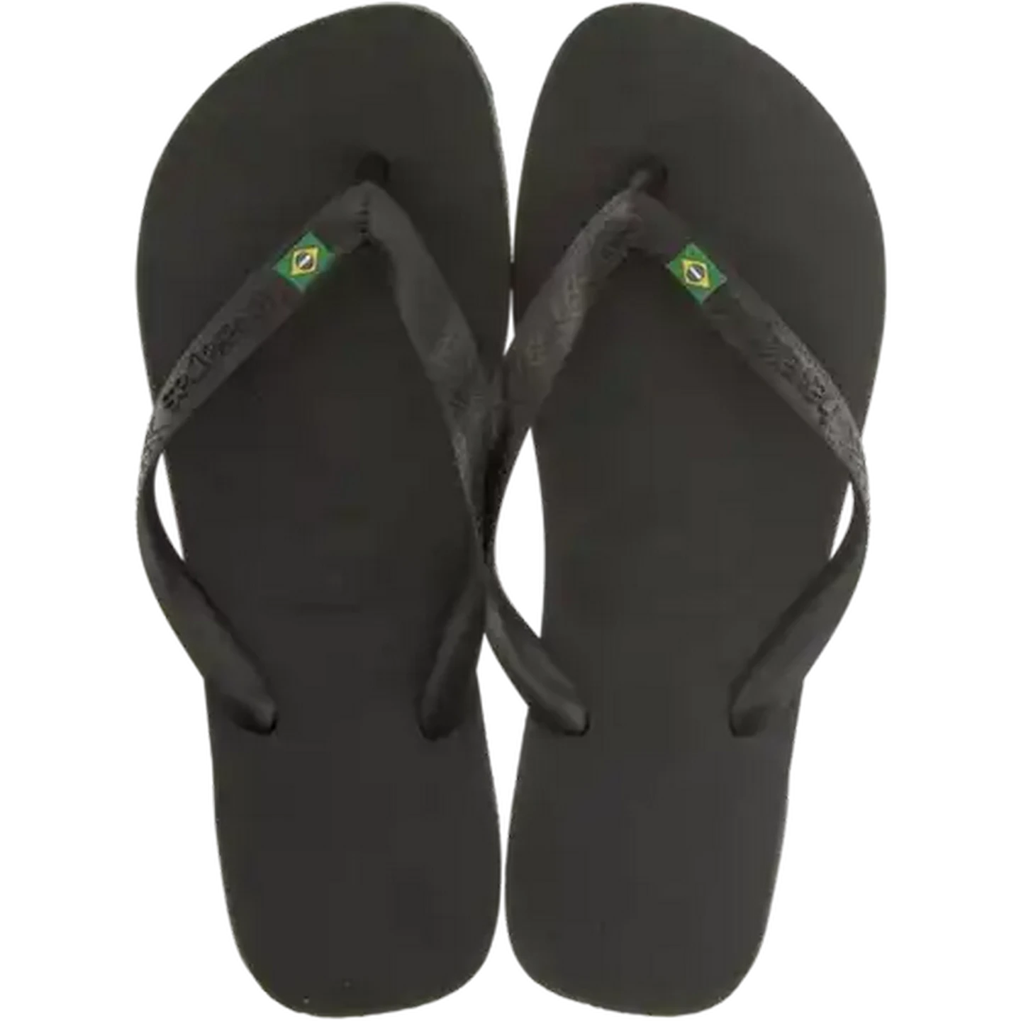Image of Havaianas Unisex Brazil Logo Black Sandals 43/44 (Size 9/10)