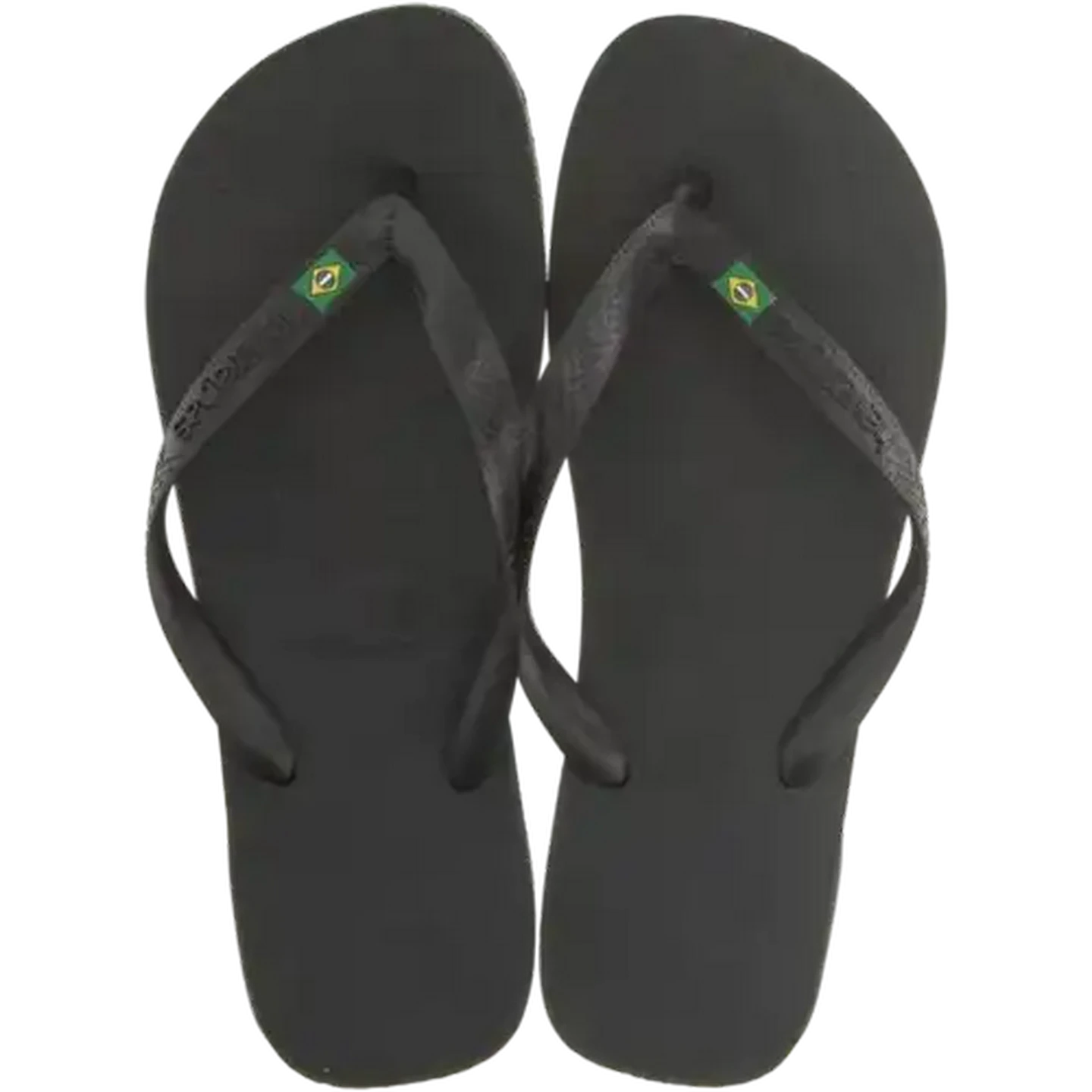 Image of Havaianas Unisex Brazil Logo Black Sandals 45/46 (Size 11/12)