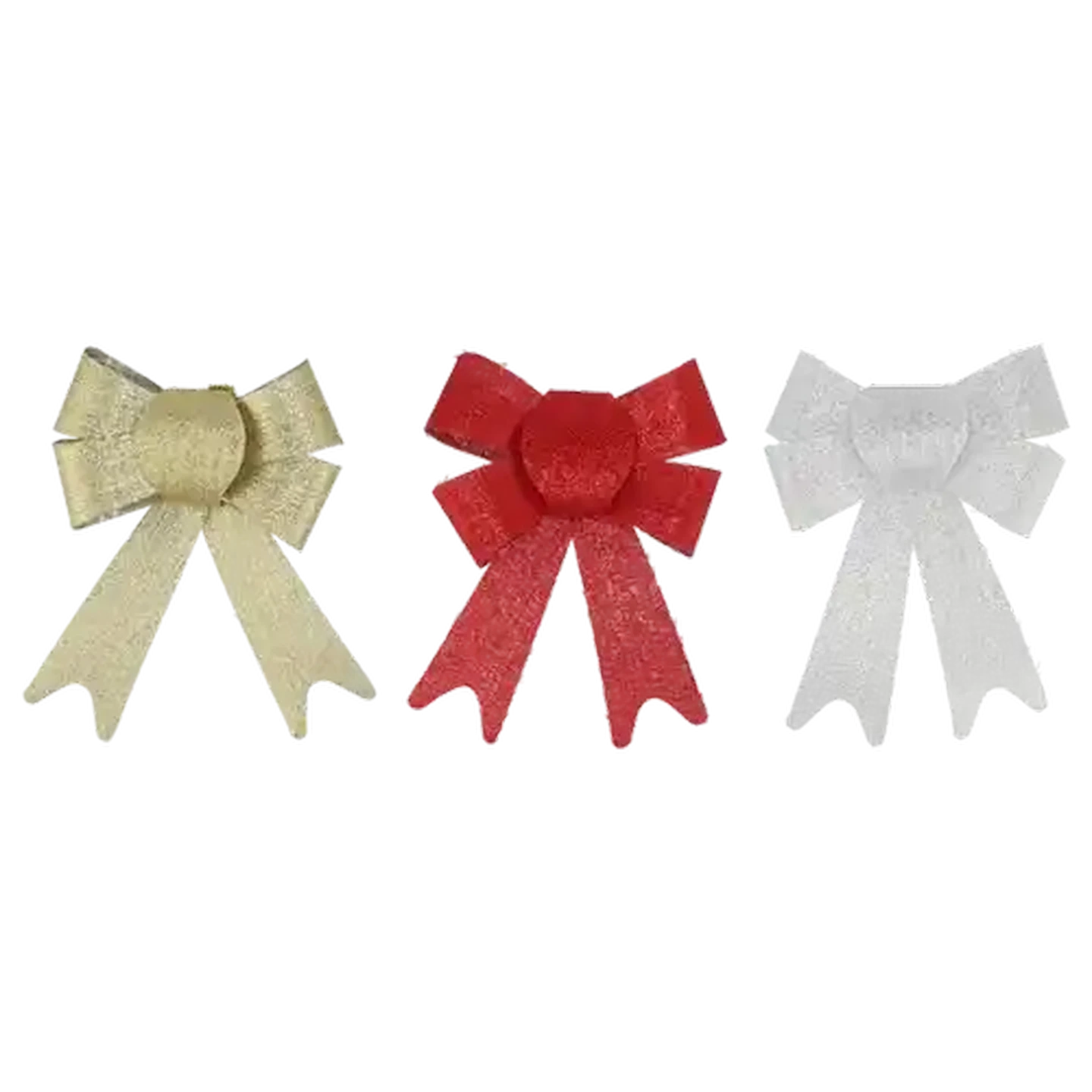 Image of Santa's Choice PVC Bows Christmas Decor 3 Piece (Colour May Vary)