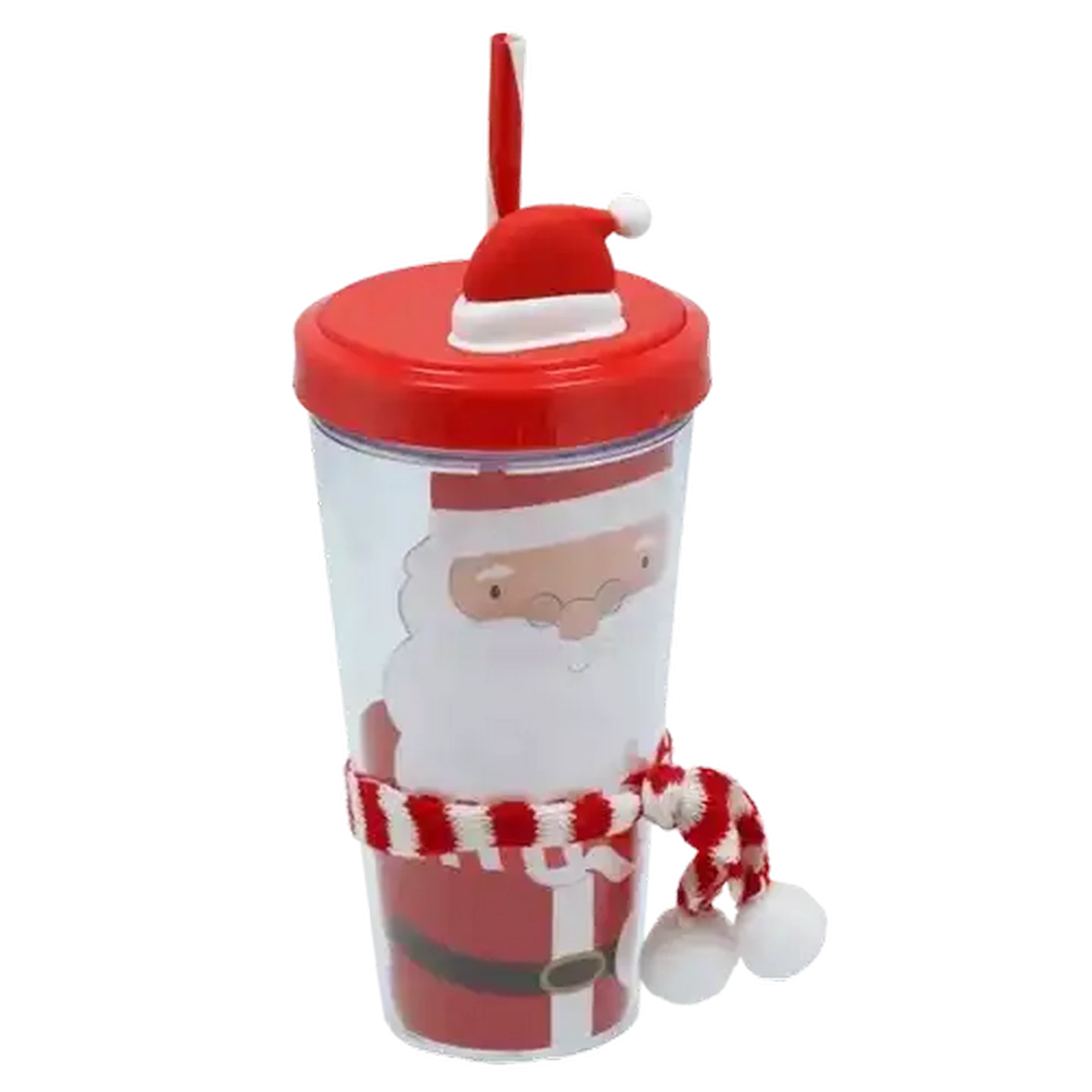 Image of Christmas Santa Novelty Cup with Straw