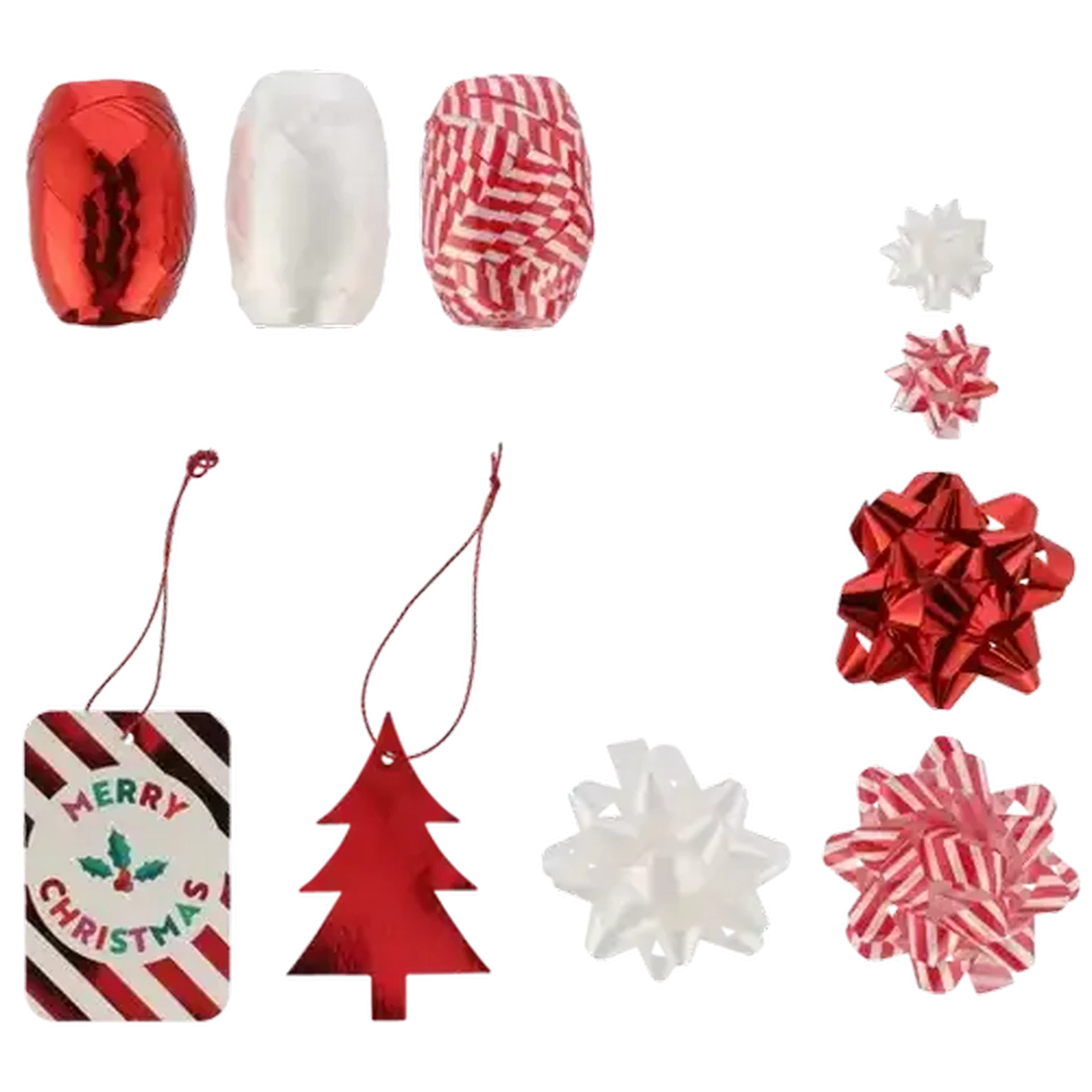 Image of Red & White Christmas Ribbon Pack 15 Piece
