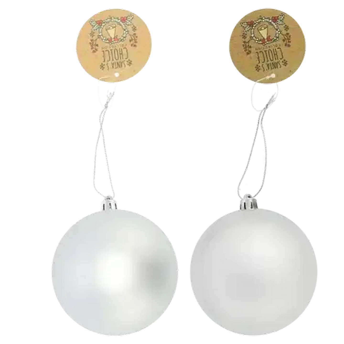 Image of Santa's Choice Silver Bauble 90mm (Type May Vary)