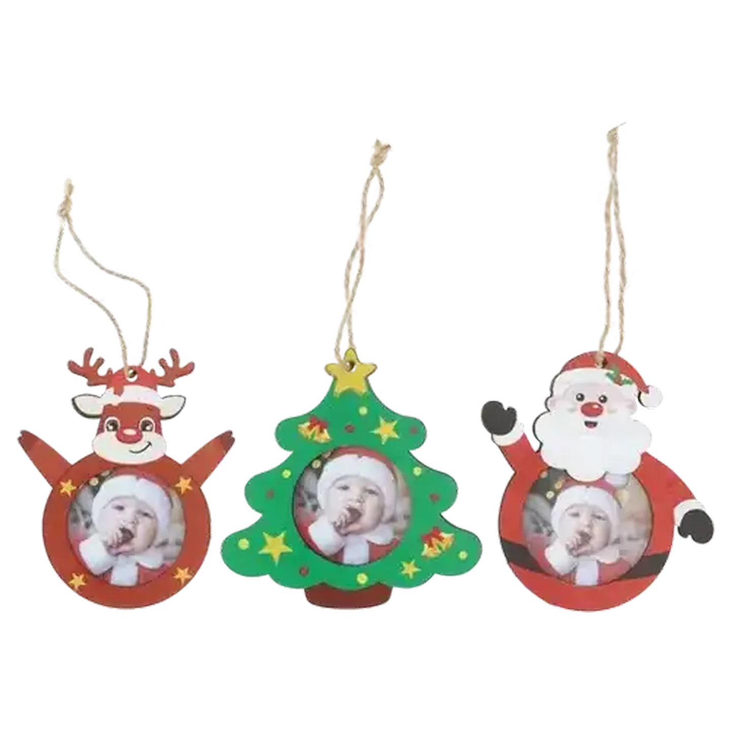 Image of Santa's Choice Photo Frame Christmas Tree Decoration 12cm (Design May Vary)