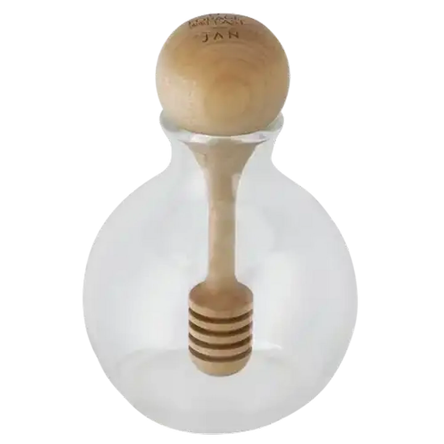 Image of Forage And Feast JAN Limited Edition Honey Glass Jar with Maple Wood Dipper
