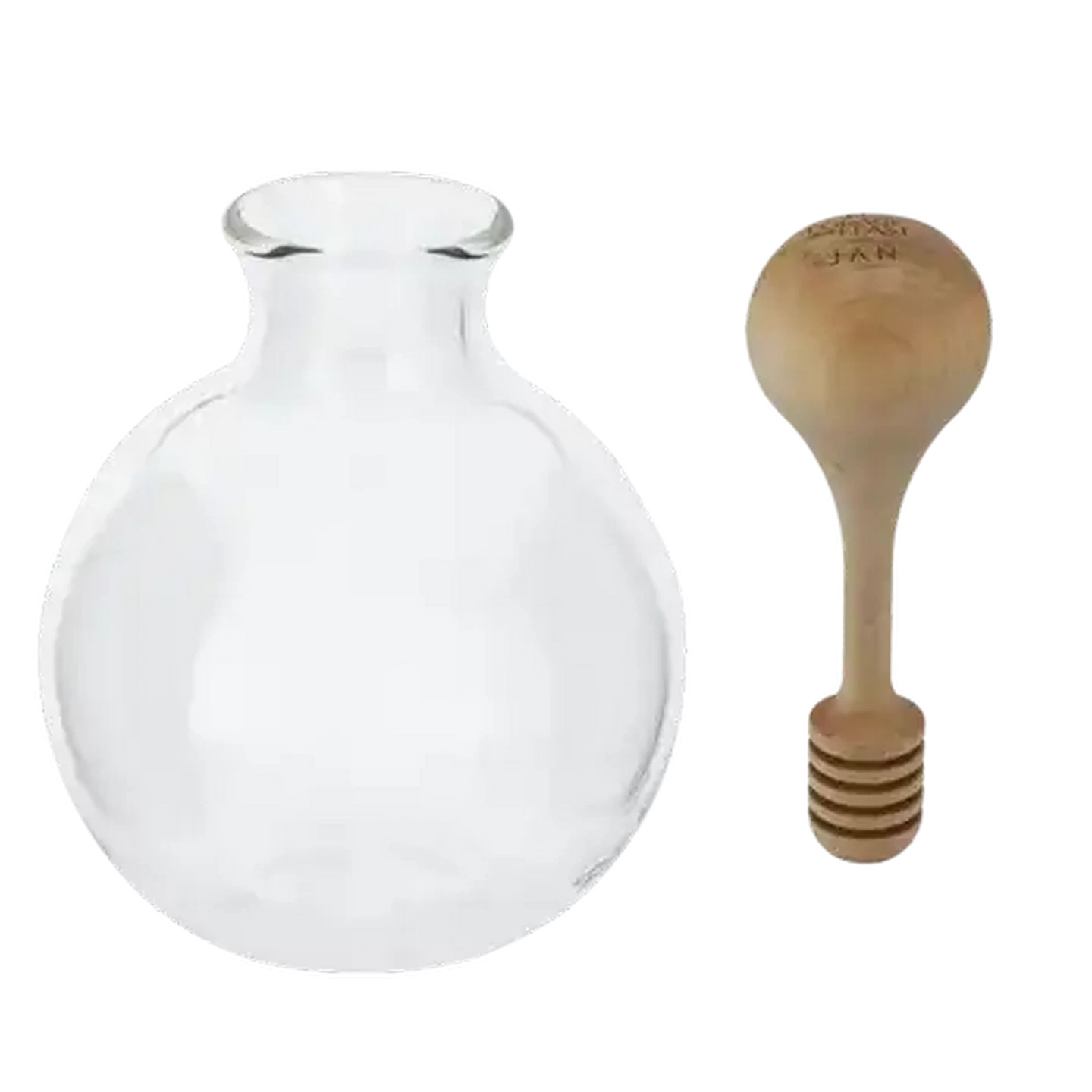 Image of Forage And Feast JAN Limited Edition Honey Glass Jar with Maple Wood Dipper