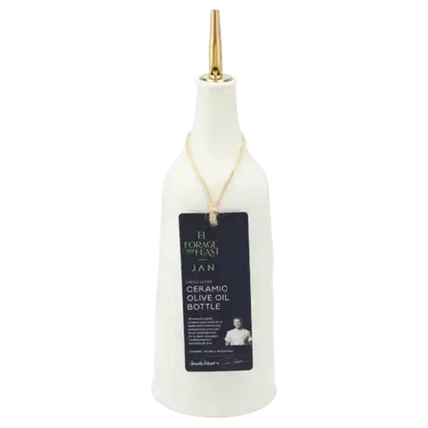 Image of Forage And Feast JAN Limited Edition Ceramic Olive Oil Bottle 860ml