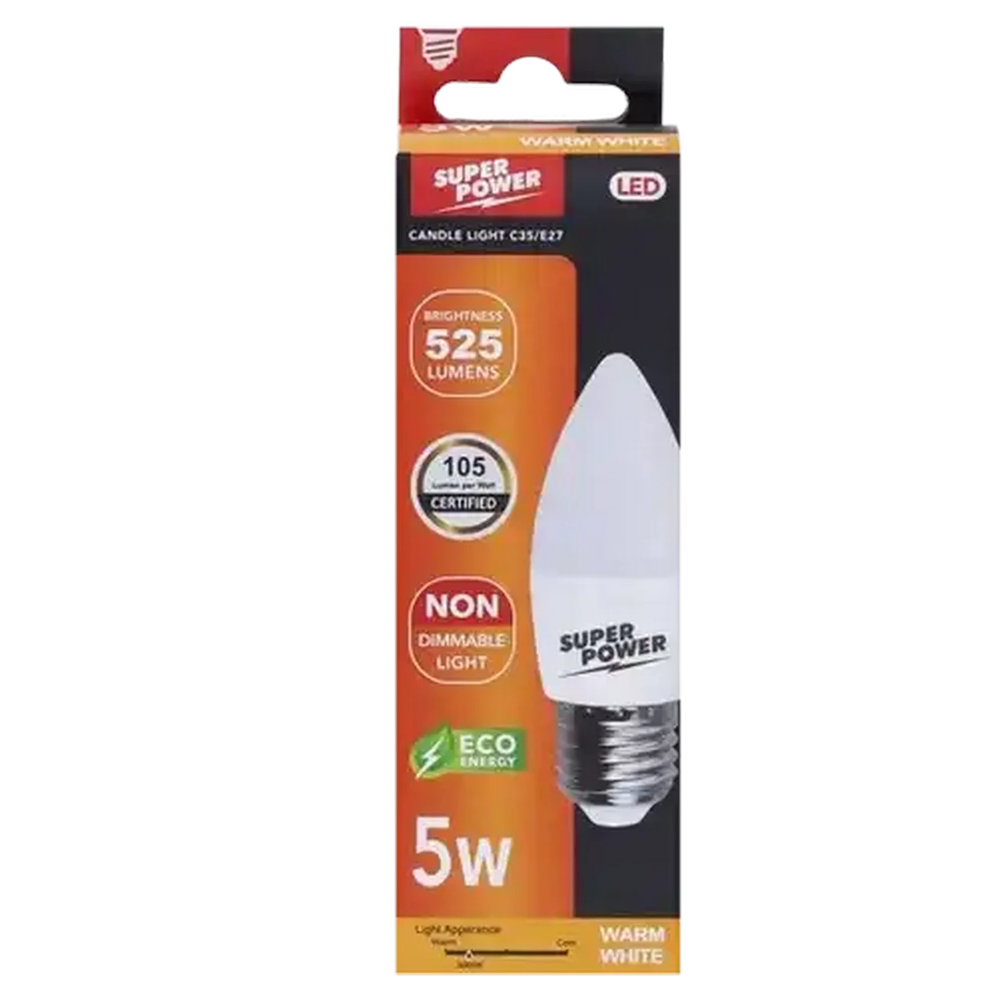 Image of Super Power E27 Warm White LED Screw-in Globe 5W