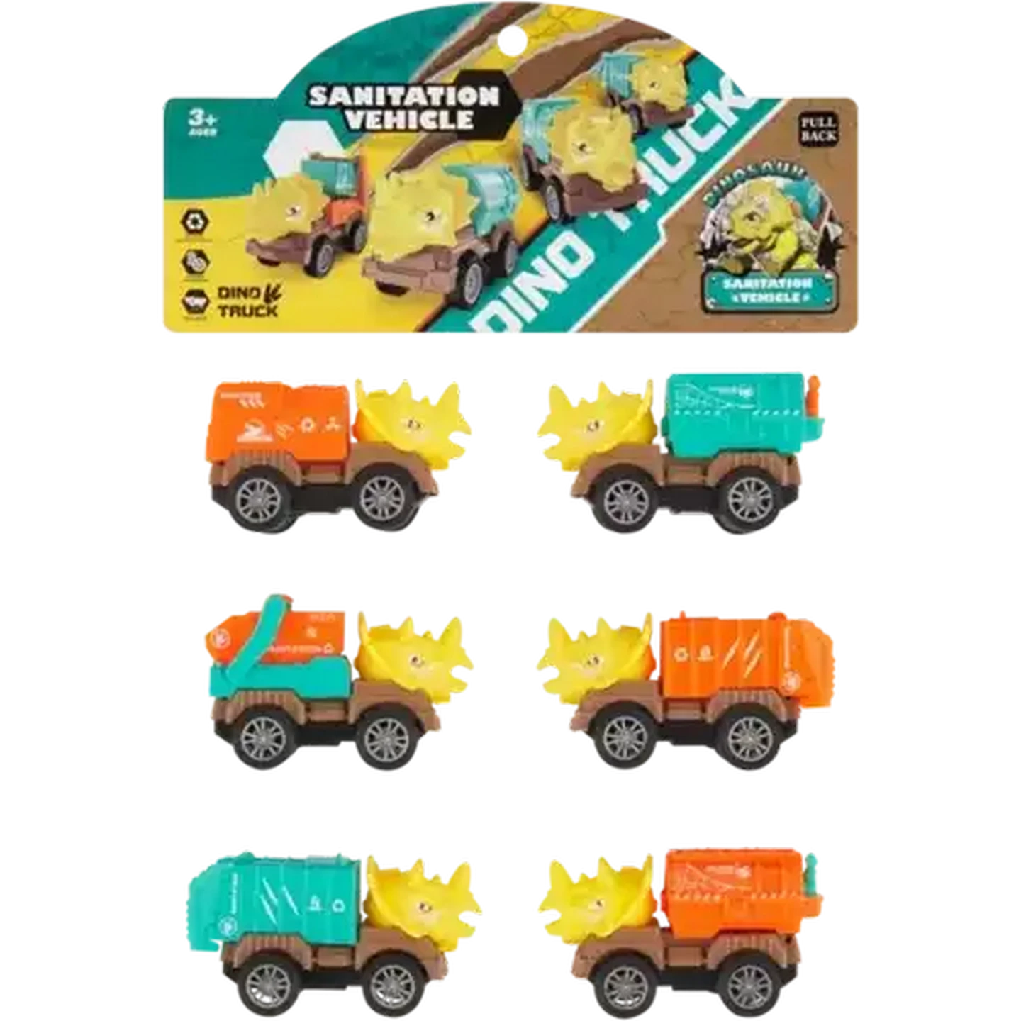 Checkers Sixty60 | Pull Back Dino Truck Playset 6-Pack (Design May